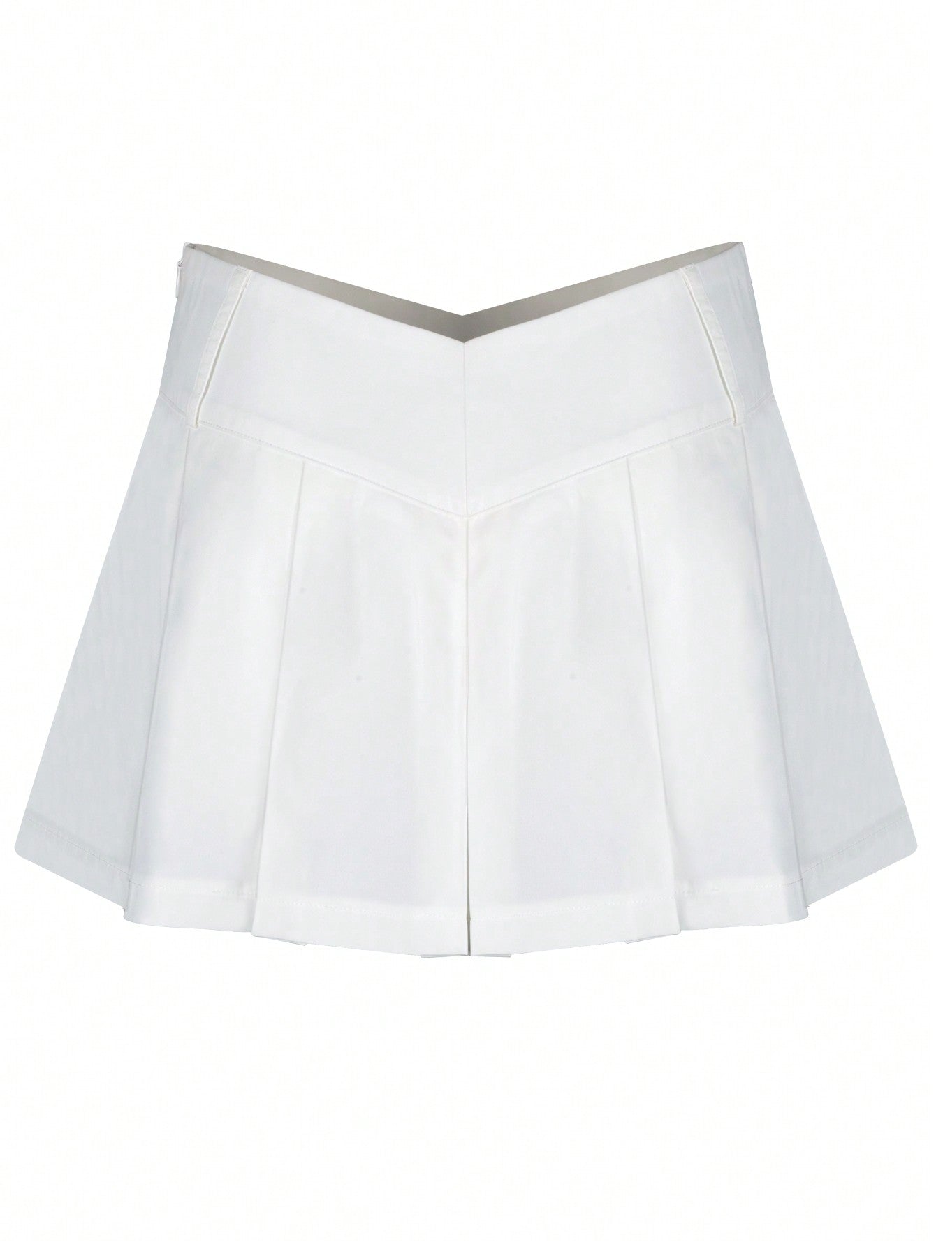 Women's White High Waisted Pleated Mini Skirt Tennis Style Skater Skirt