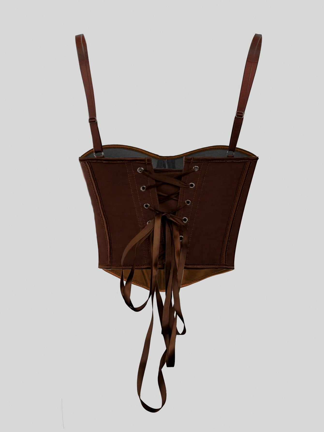 Women's Seductively Brown Velvet Bustier Corset Top