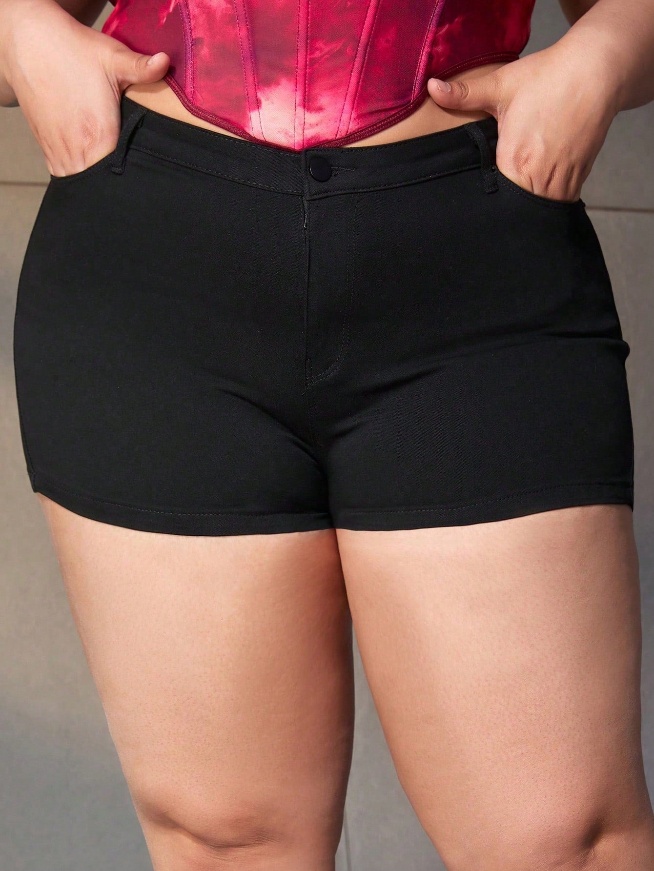 Women's Black Viscose Blend High-Waisted Slim Fit Bodycon Mini Shorts