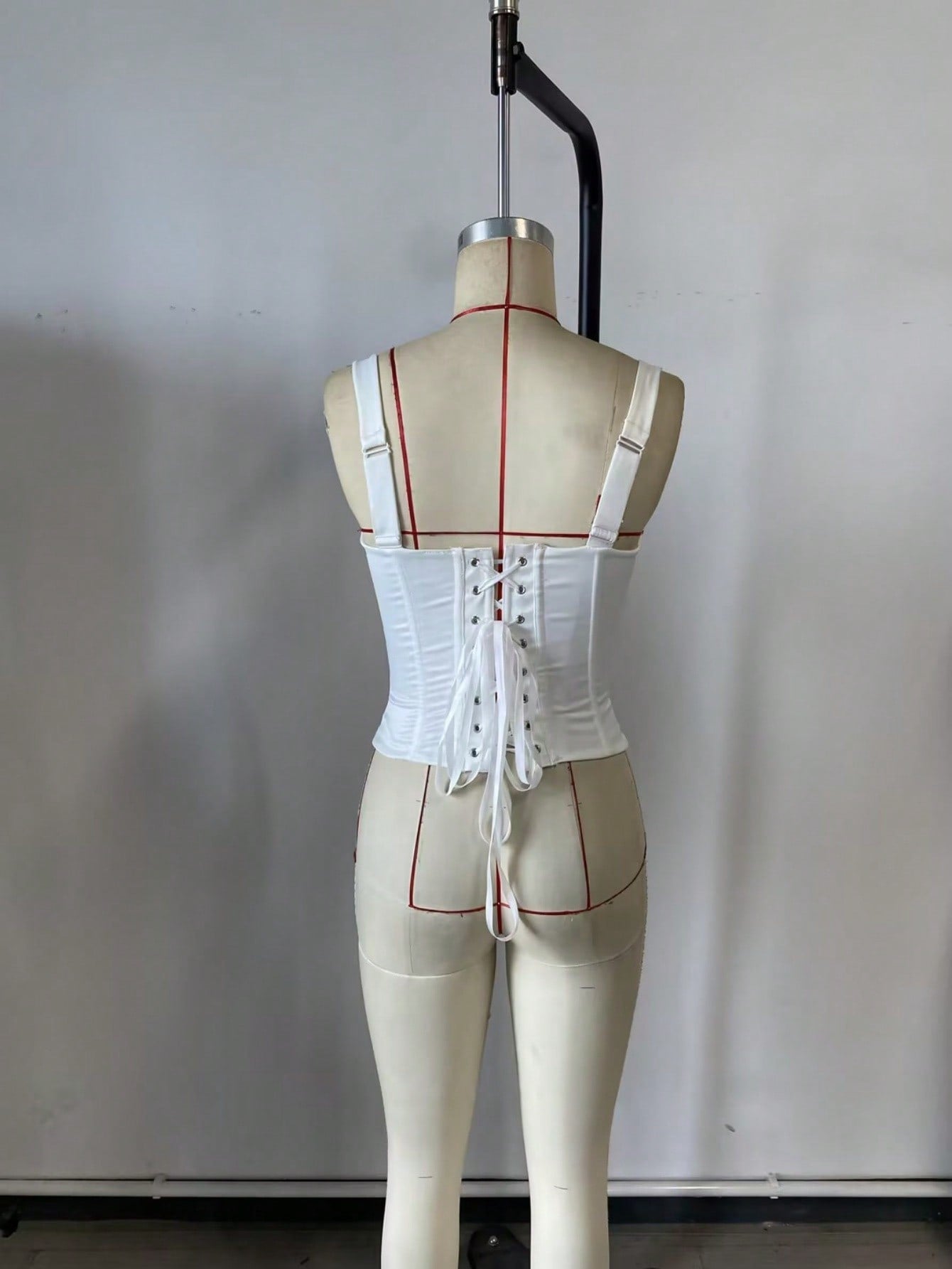 Women's White Faux Leather Bustier corset top with strapless