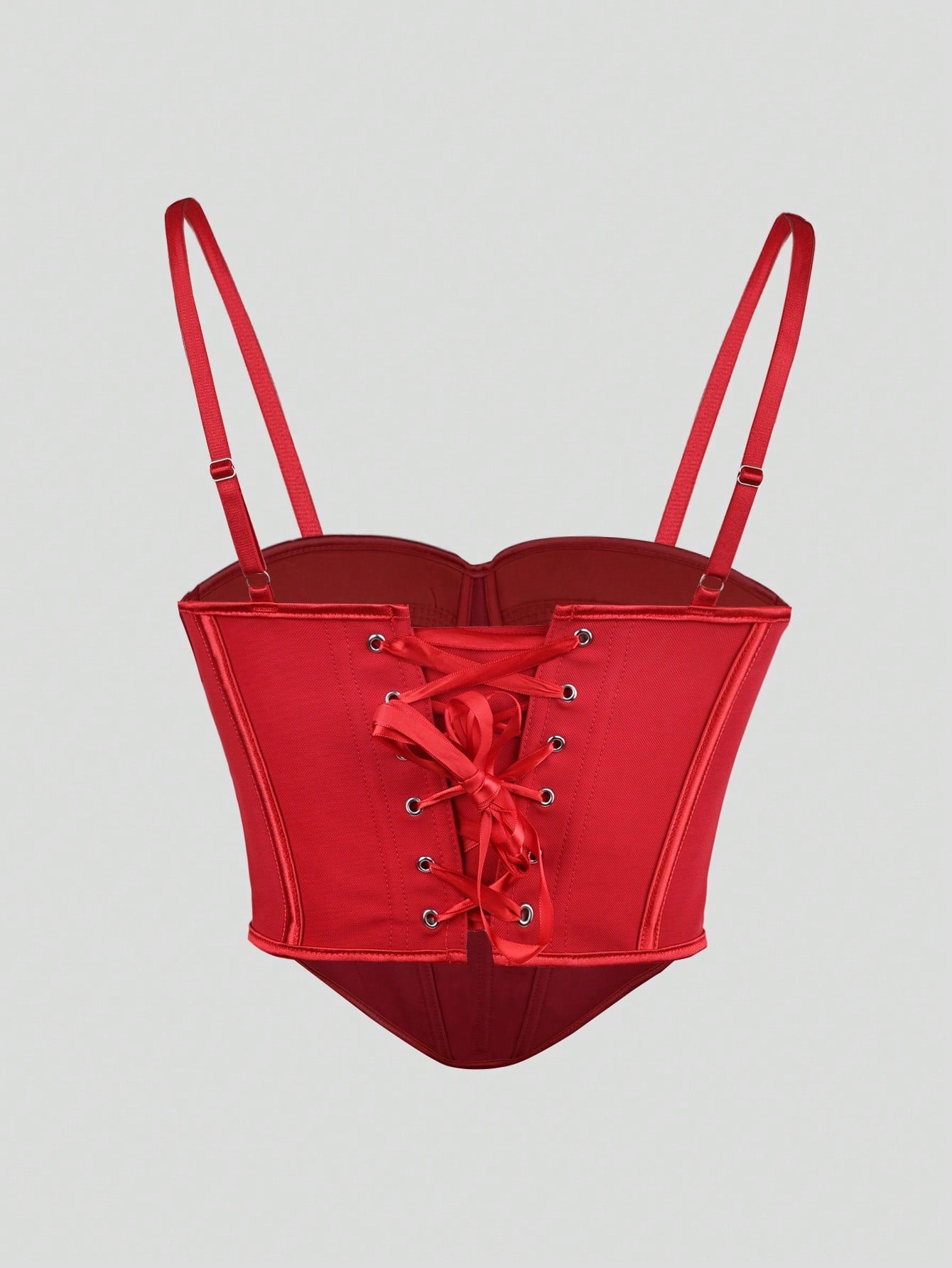 Women's Apperloth Women Sexy Red Satin Bustier Corset Top