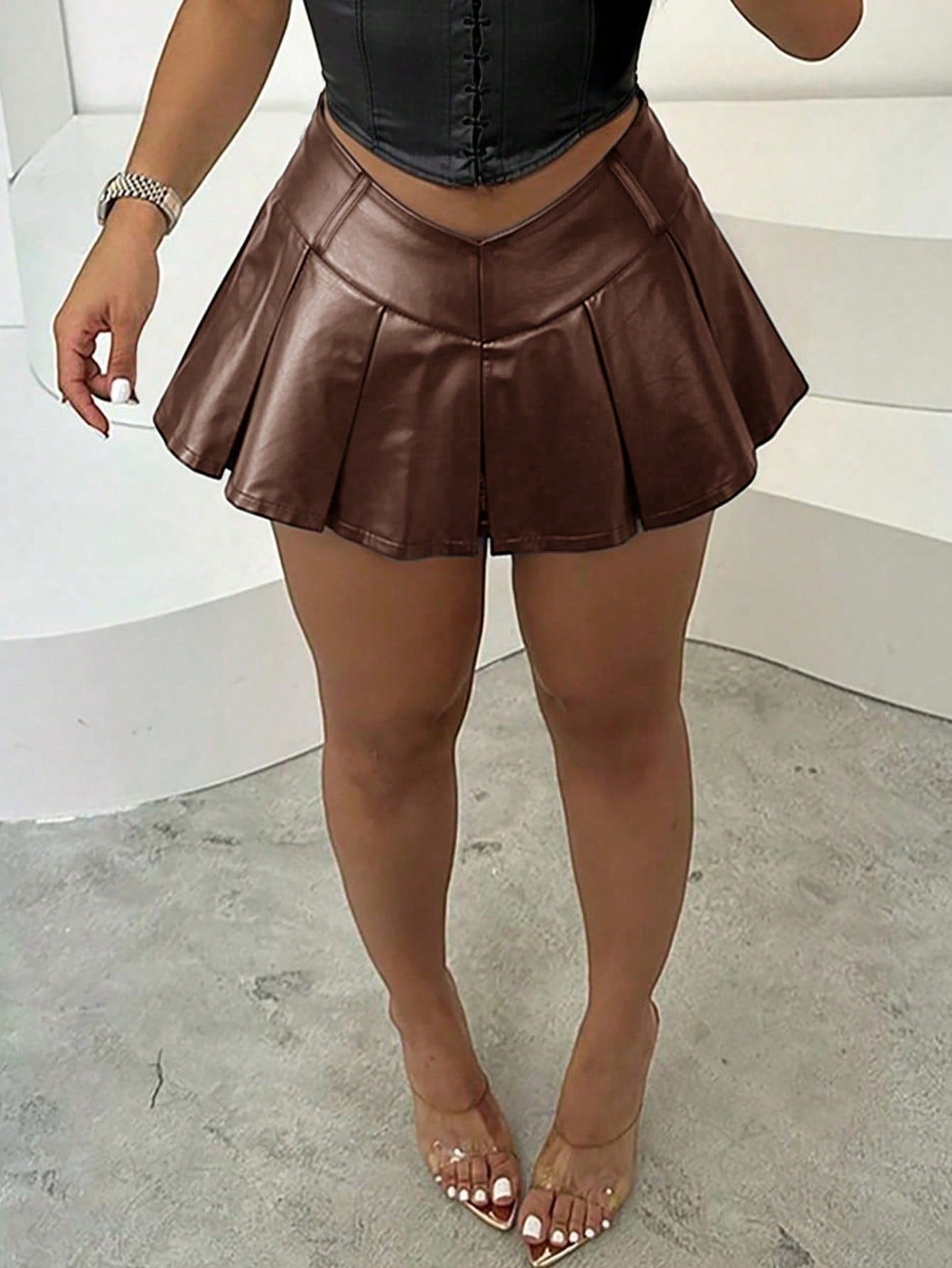 Women's Brown Mini Skirt