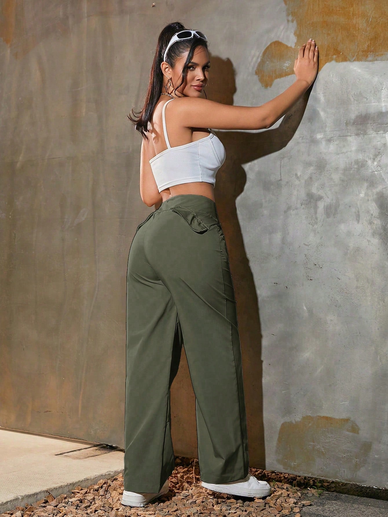 Women's High-Waisted Multi-Color Wide Leg Pants - Casual Straight Leg Trousers for Y2K Streetwear & Daily Wear