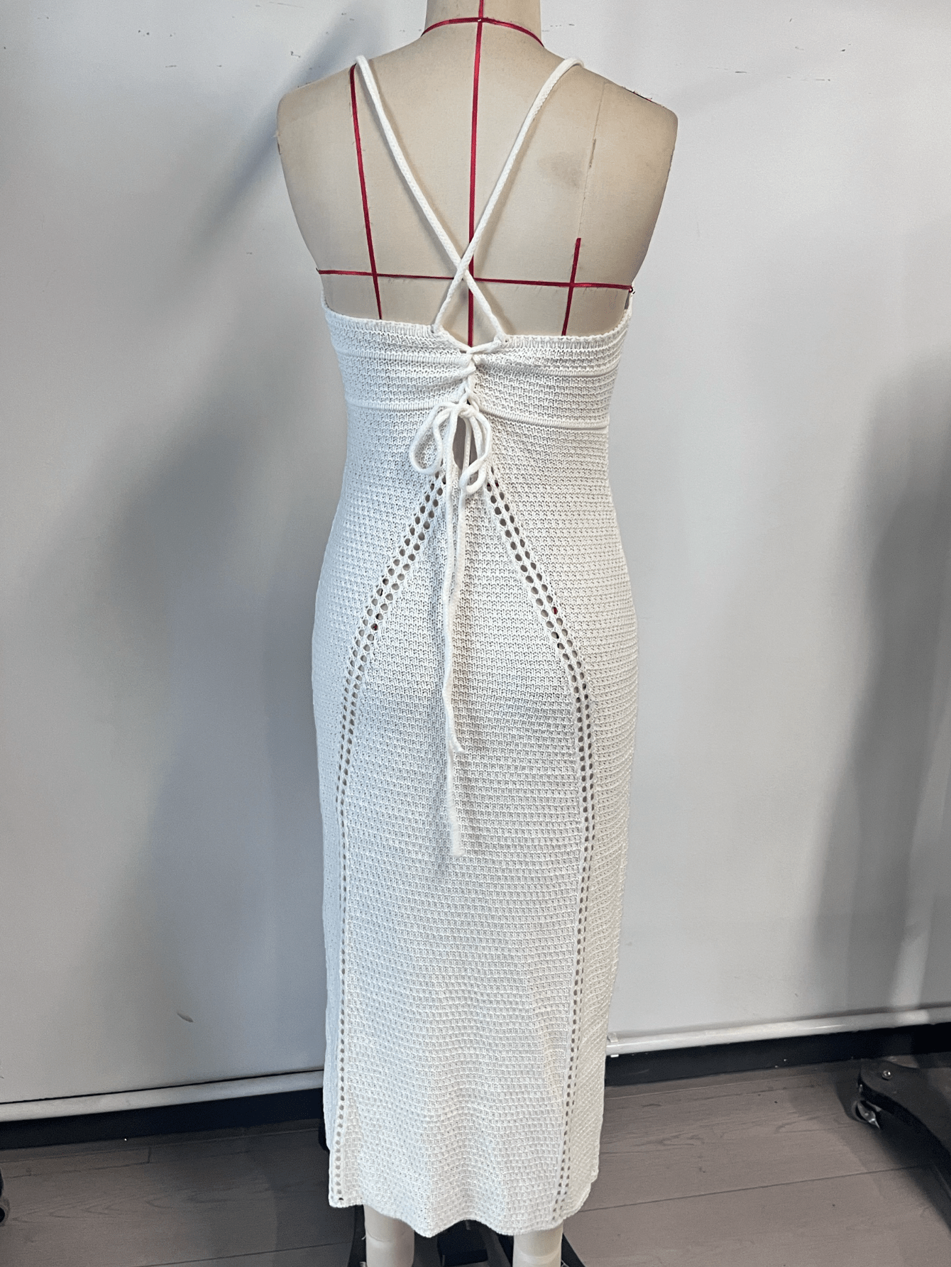 Women's White High-Waist Side-Slit Denim Maxi Skirt