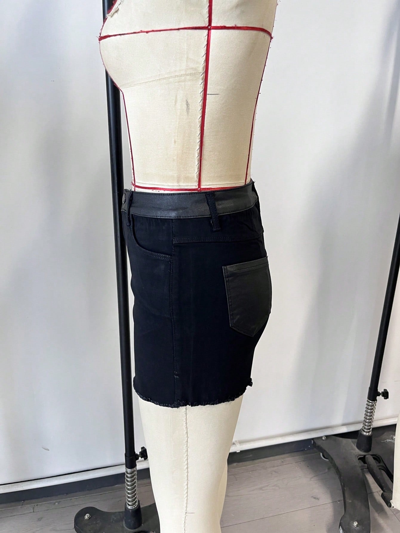 Women's Black Polyester Full-length pants with wide-leg