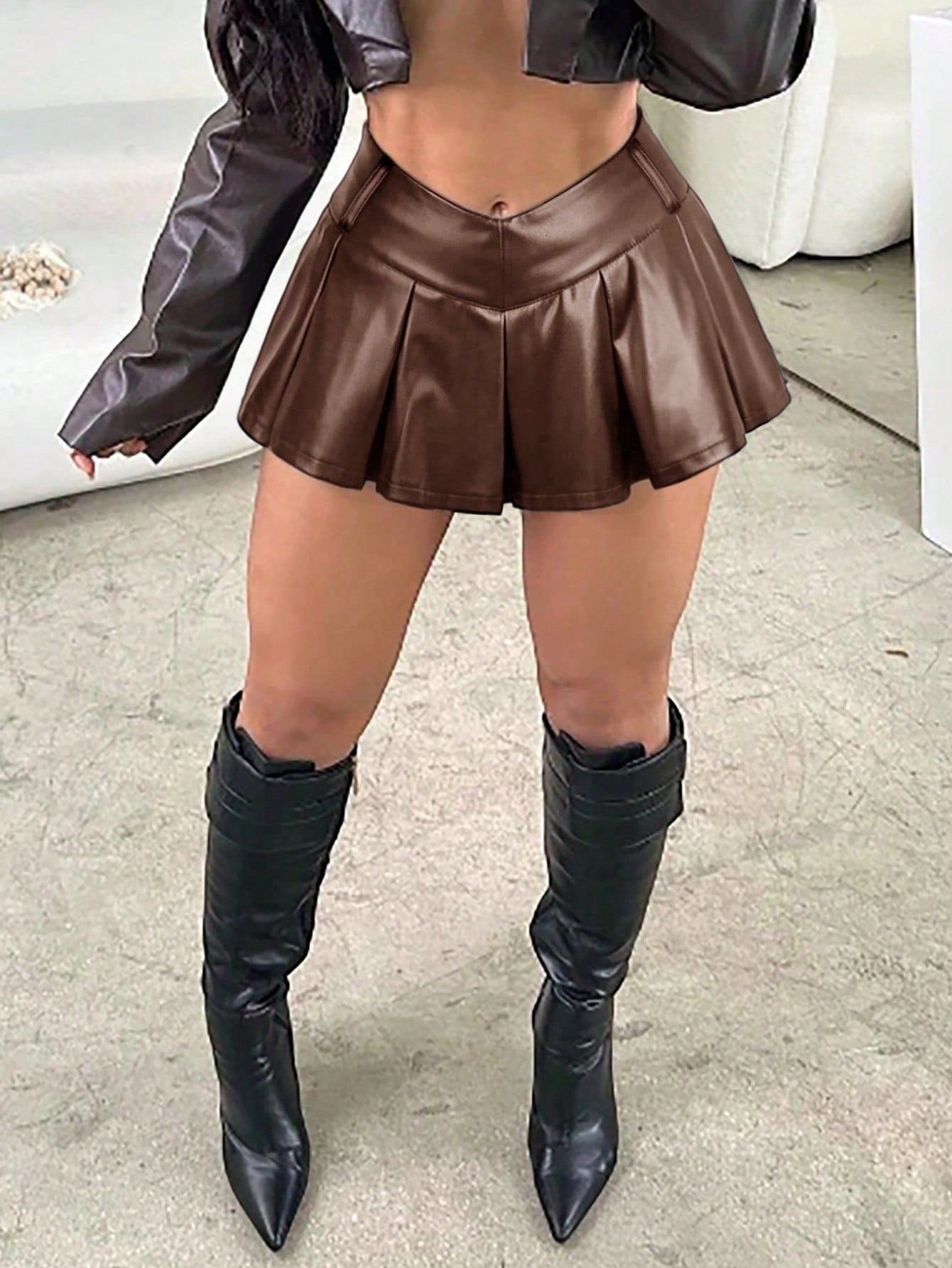 Women's Brown Mini Skirt