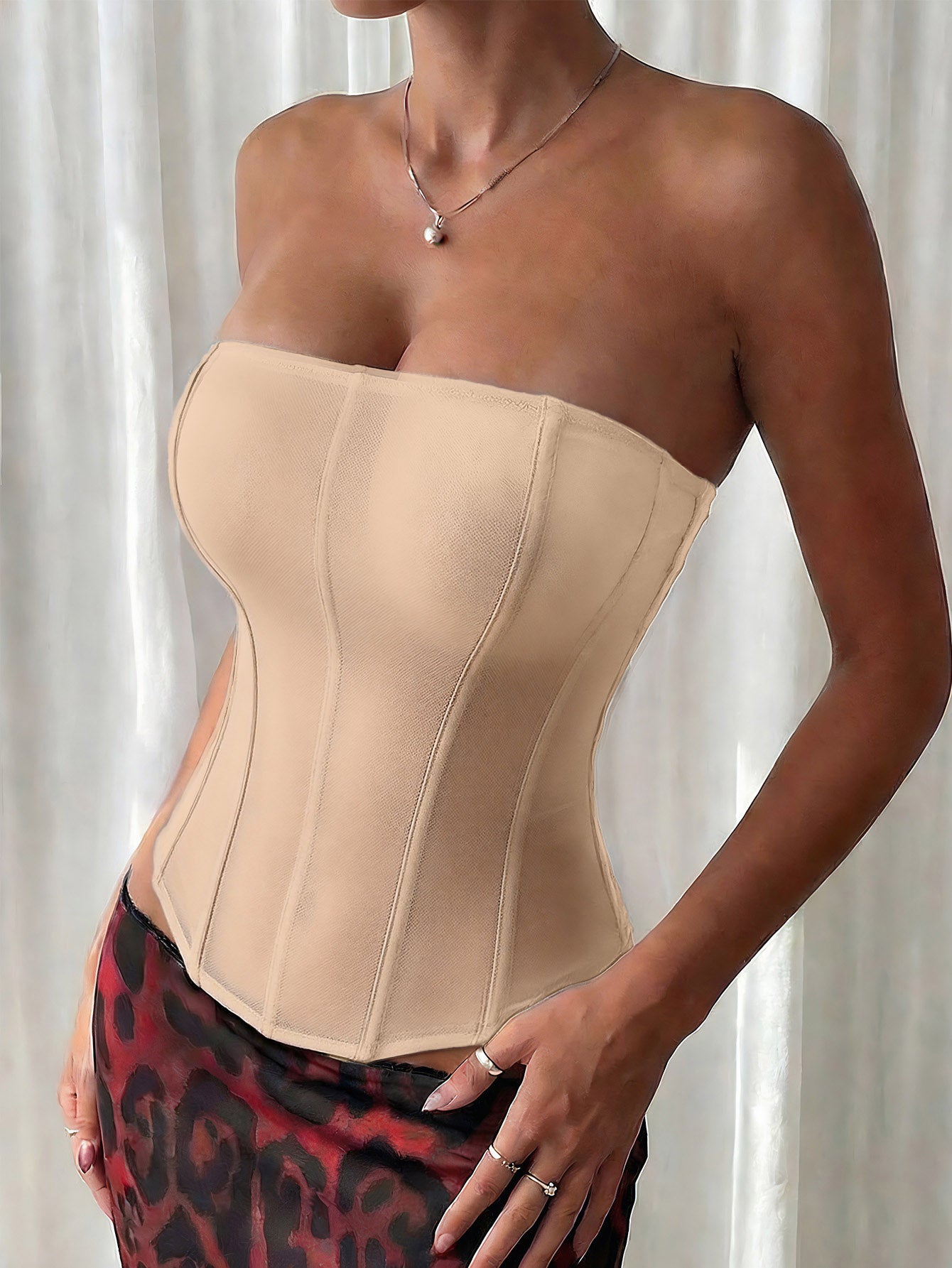 Women's Apricot Corset Bustier