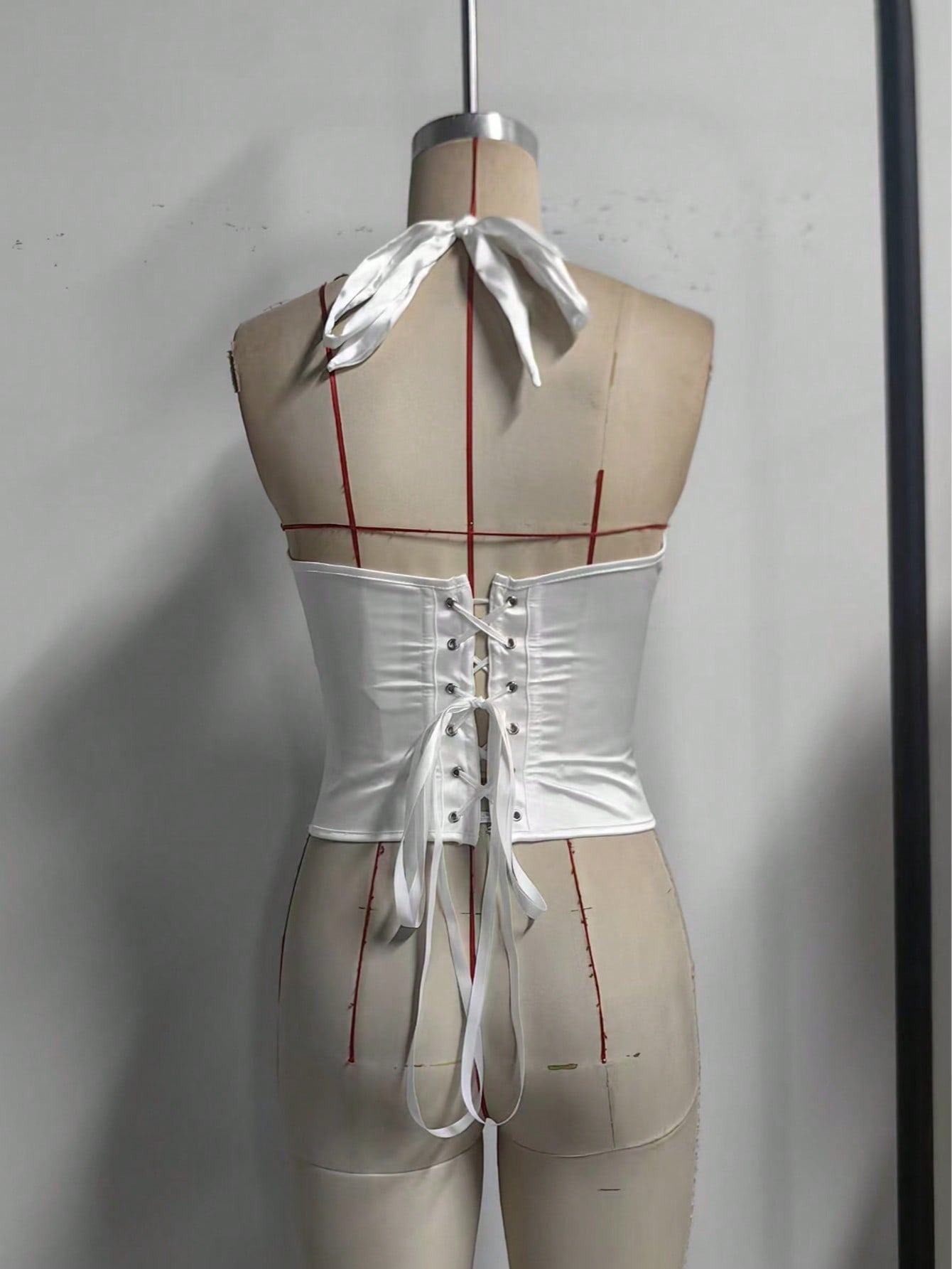 Women's White Boned Corset Bustier