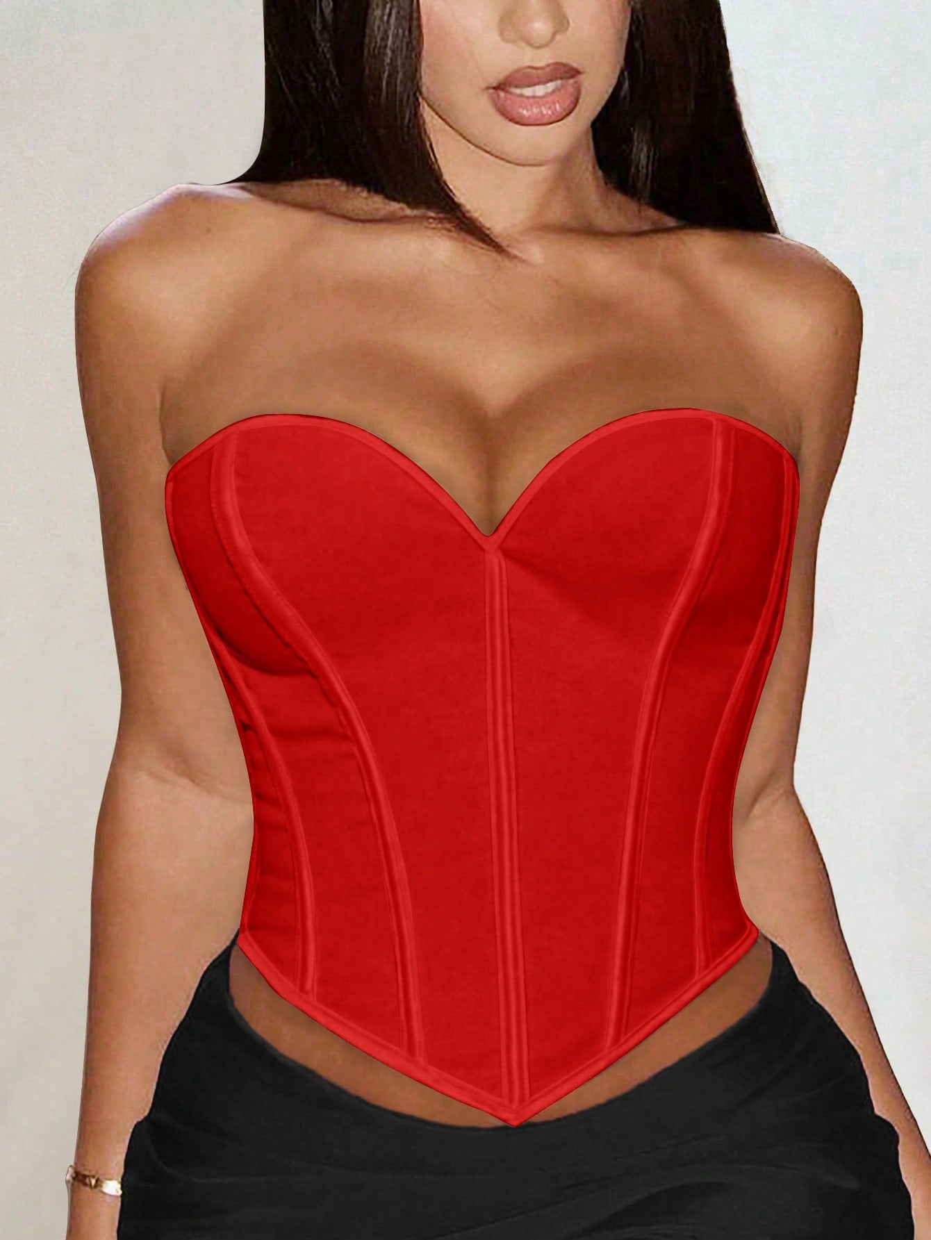 Women's Multi-Color Bustier Crop Tops - Strapless Push-Up Corset Style Tops, Glam Casual & Party Wear