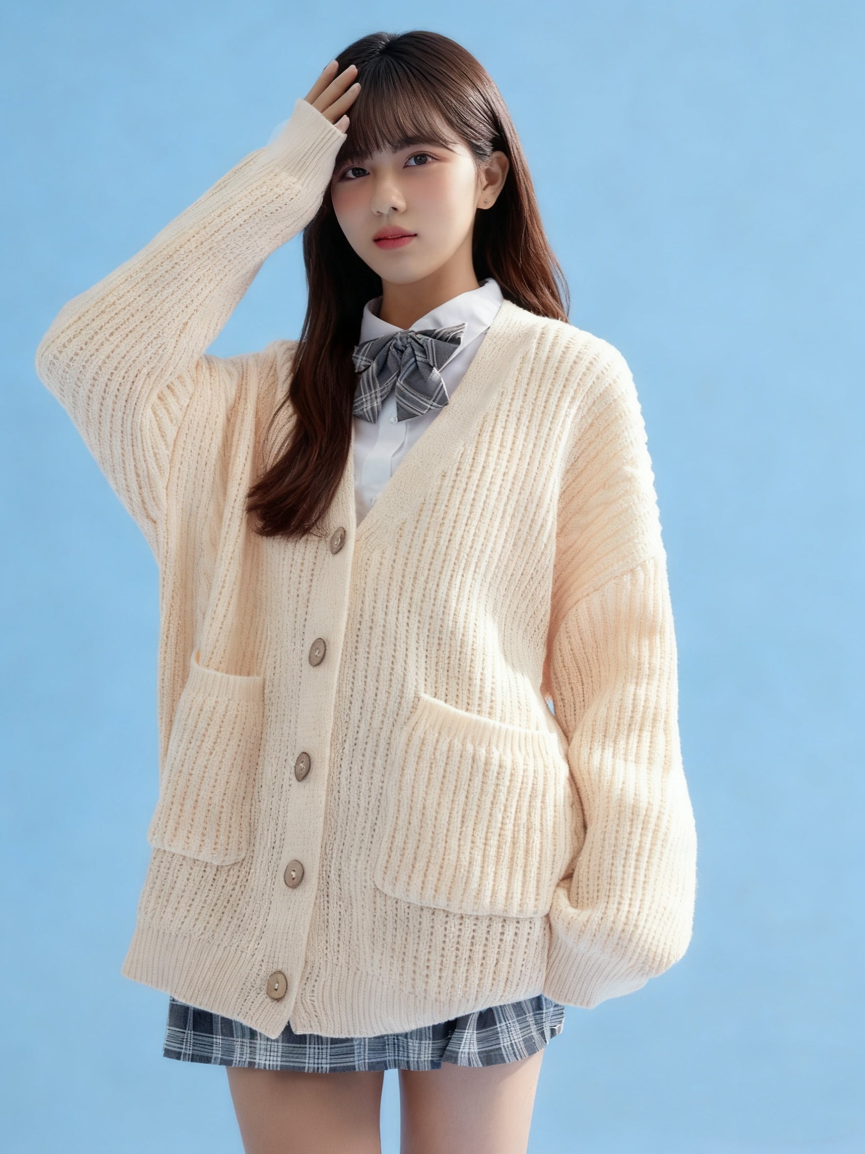 Pre-order Women's Beige Cable-Knit Cardigan | MOQ 24 Units | 10-15 Calendar Days Shipping