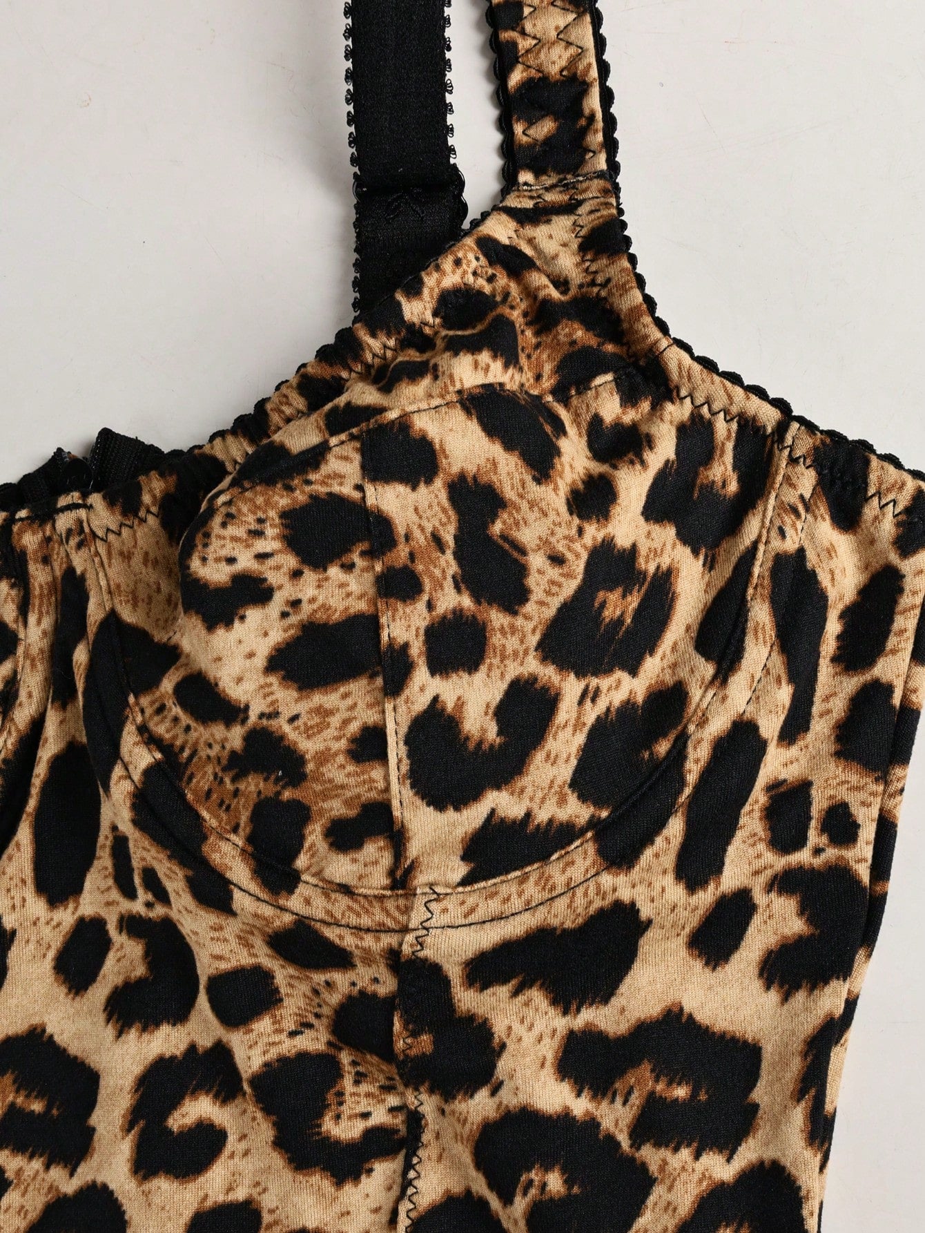 Women's Leopard Print Underwire Bodysuit with Thick Straps