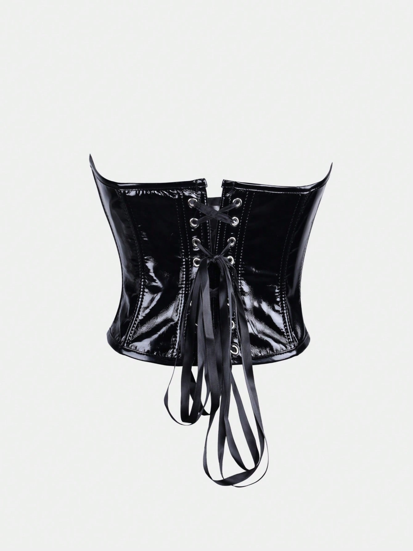 Women's Black PU Leather Corset Top