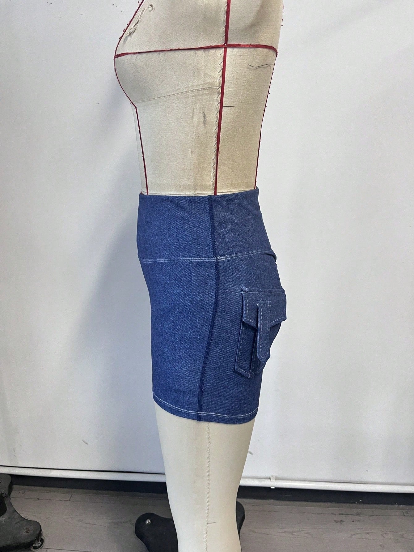 Women's Denim Blue High-Waisted Flare Yoga Pants with Bootcut Leg