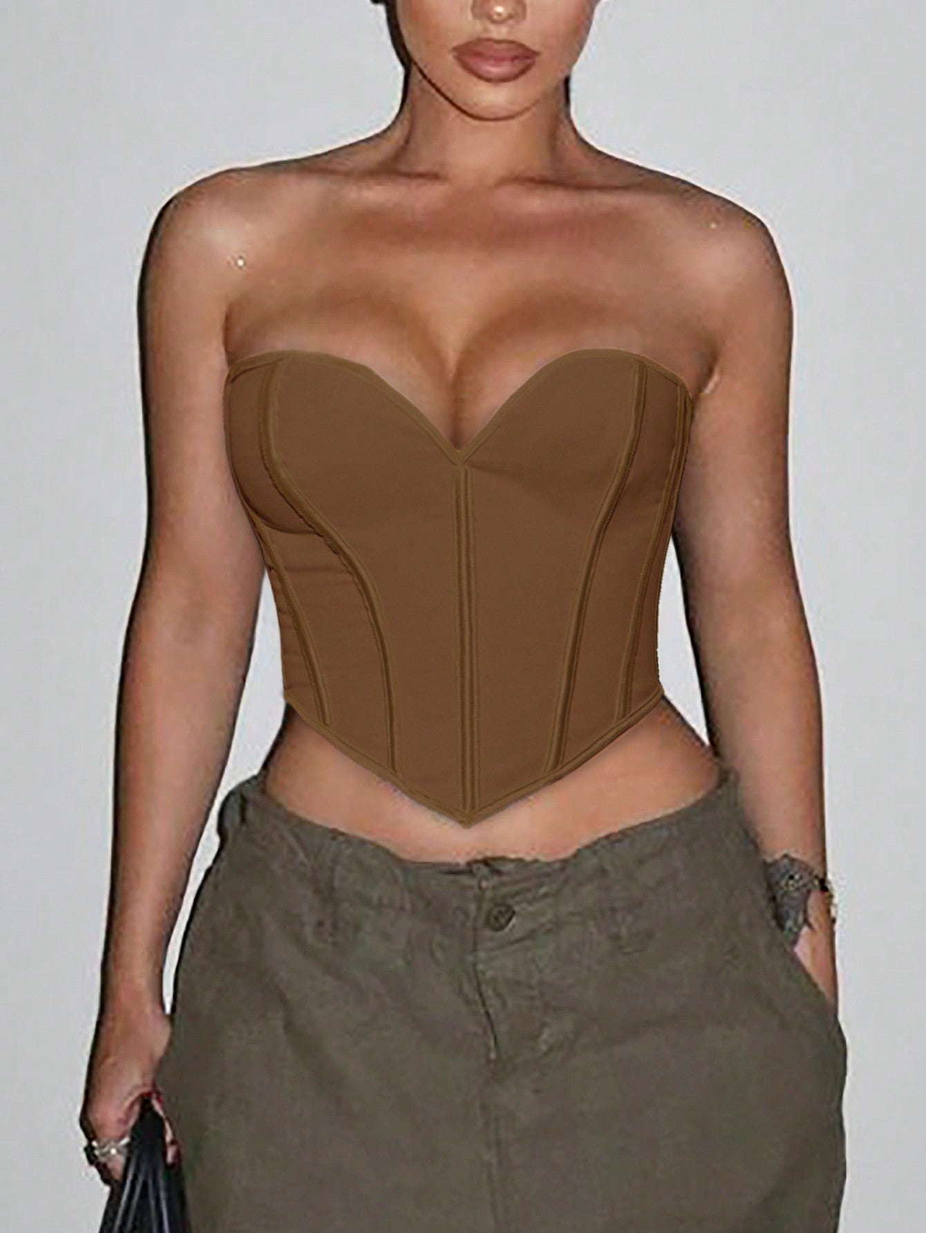 Women's Sexy Sweetheart Neckline Corset Top Slim Fit Sleeveless Party Clubwear