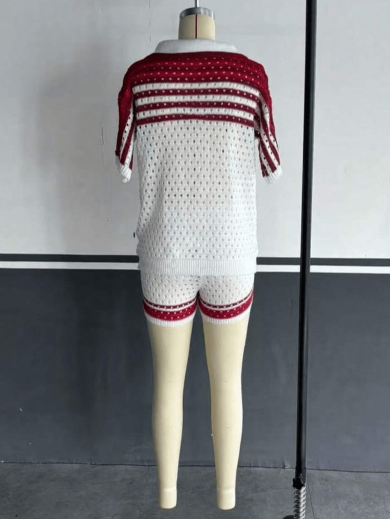 Women's Red Ribbed Knit Midi bodycon dress with sleeveless