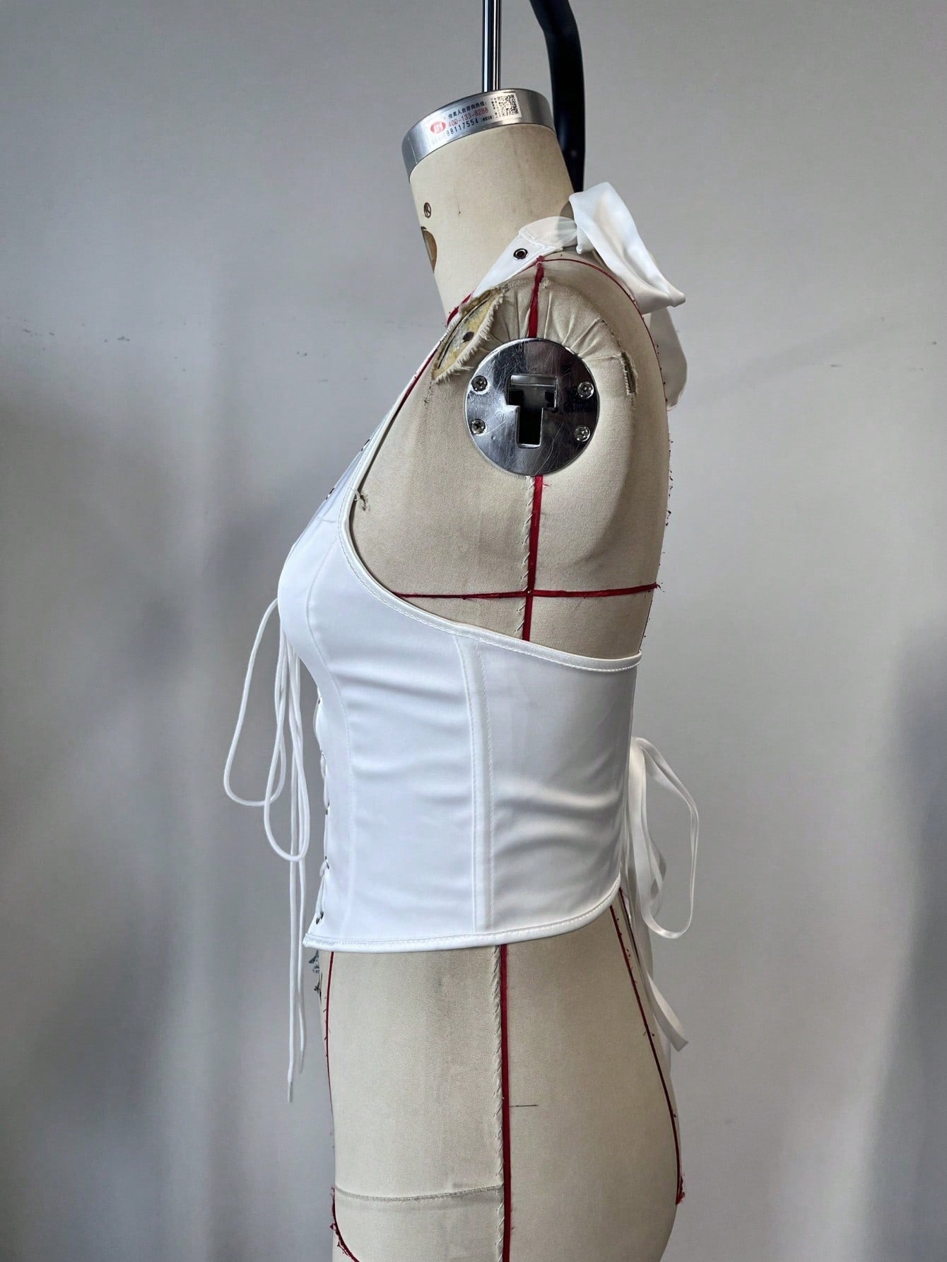 Women's White Satin Sweetheart Boned Corset Bustier