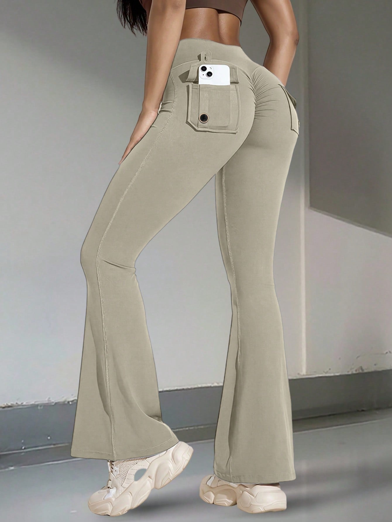 Women's Apricot High-Waist Yoga Pants