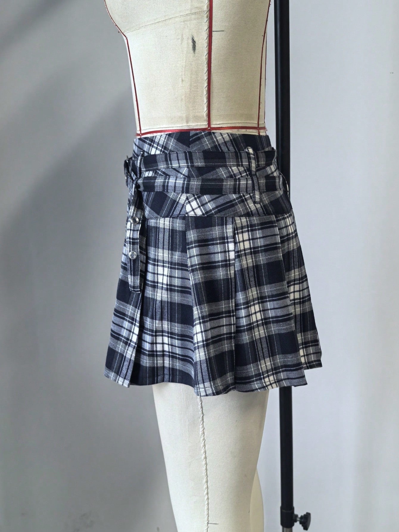 Women's Blue Gray Denim Mini skirt with A-line