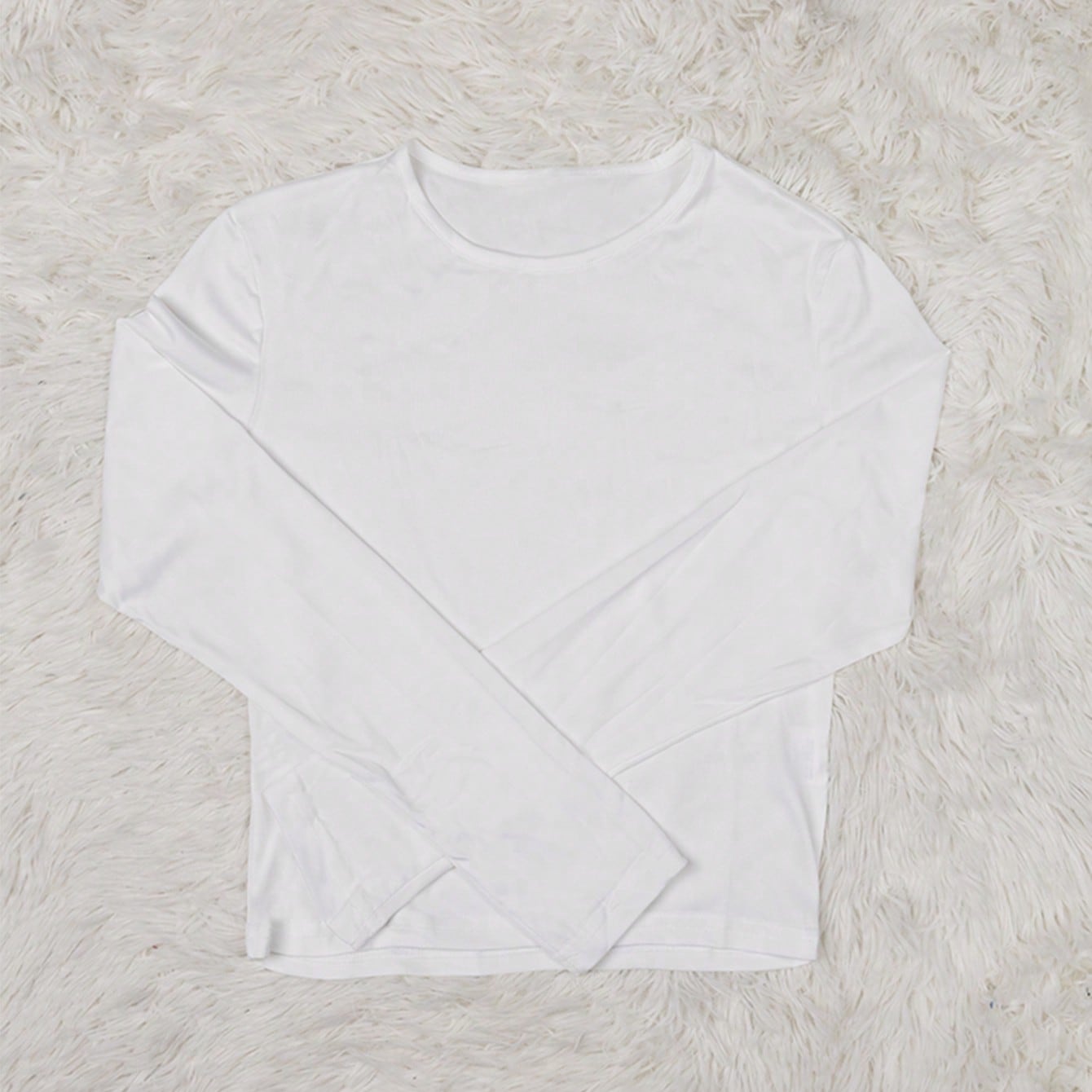 Women's White Polyester Blouse with long-sleeve
