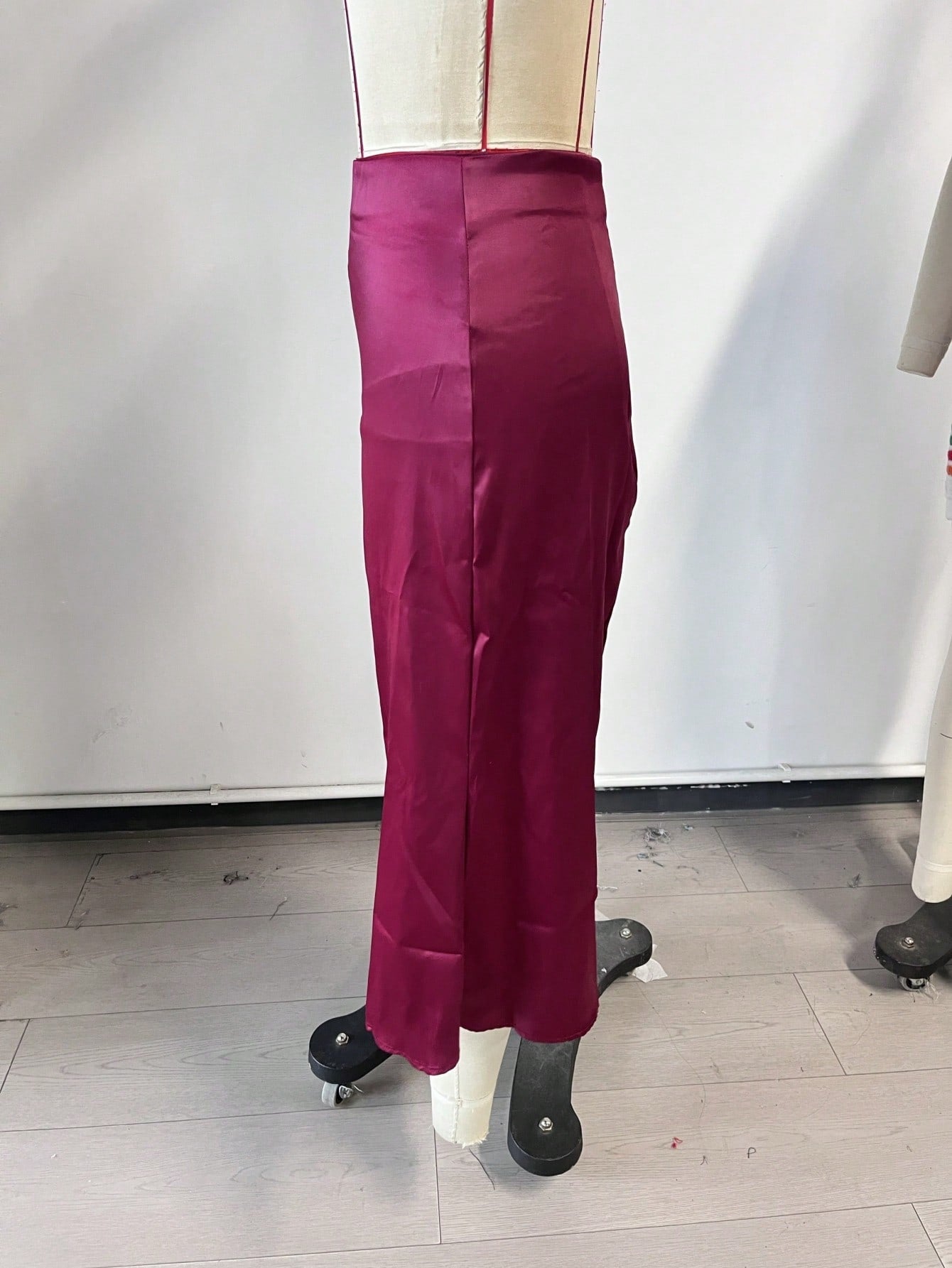Women's Rose Red Polyester Mini skirt with A-line
