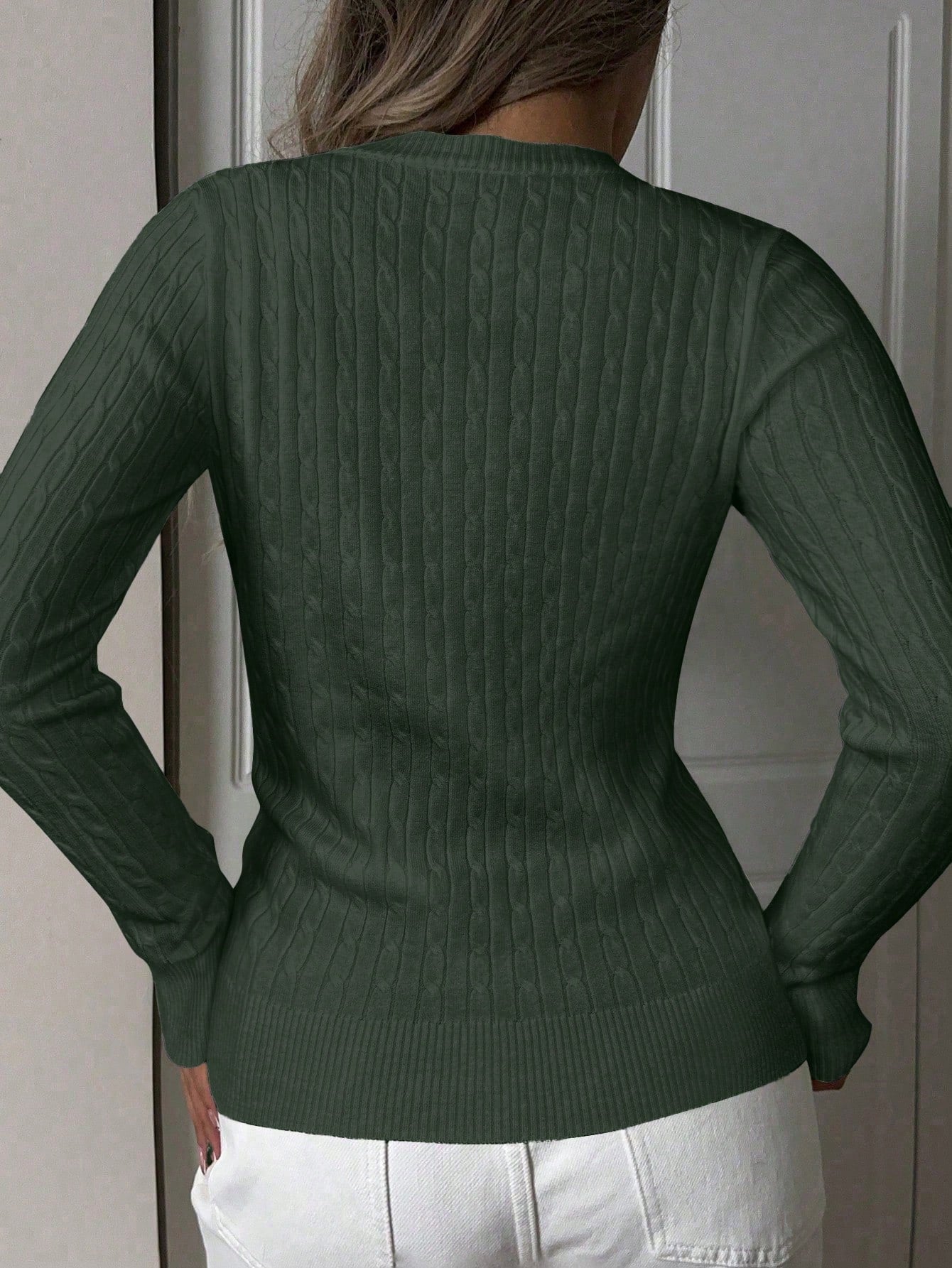 Women's Teal Ribbed Knit Midi Bodycon Dress