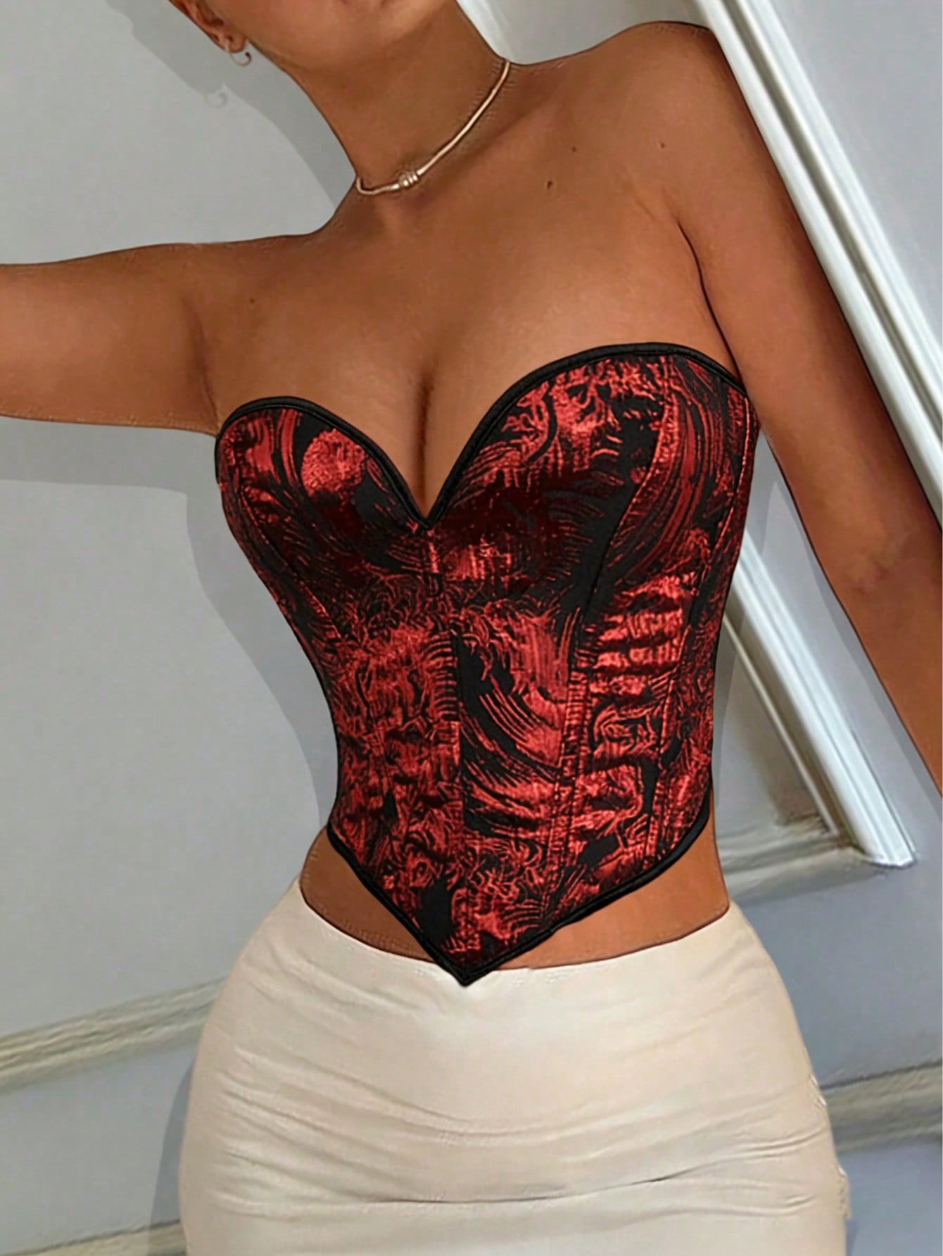 Women's Burgundy Corset Bustier