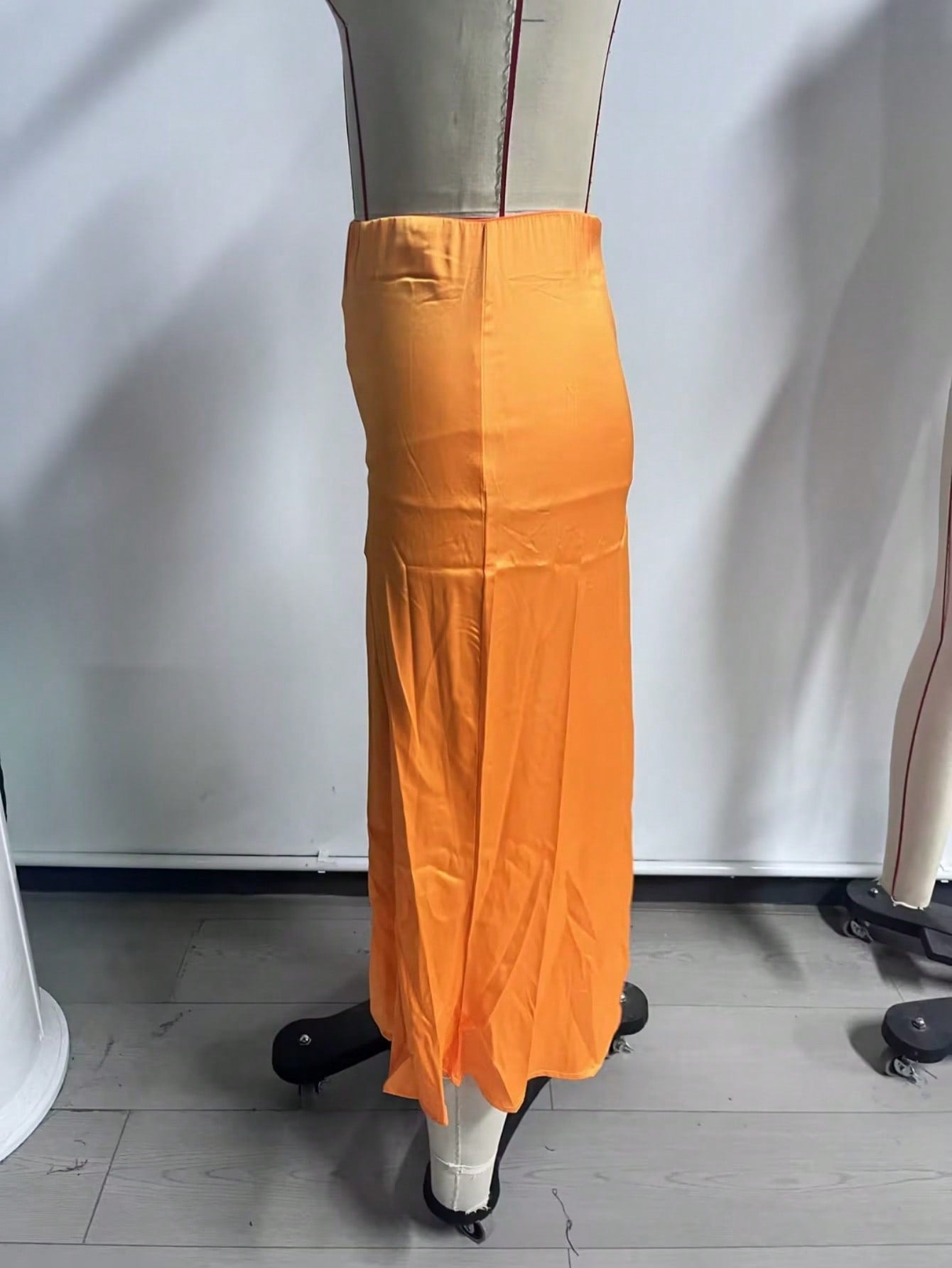 Women's Orange Polyester Mini skirt with A-line