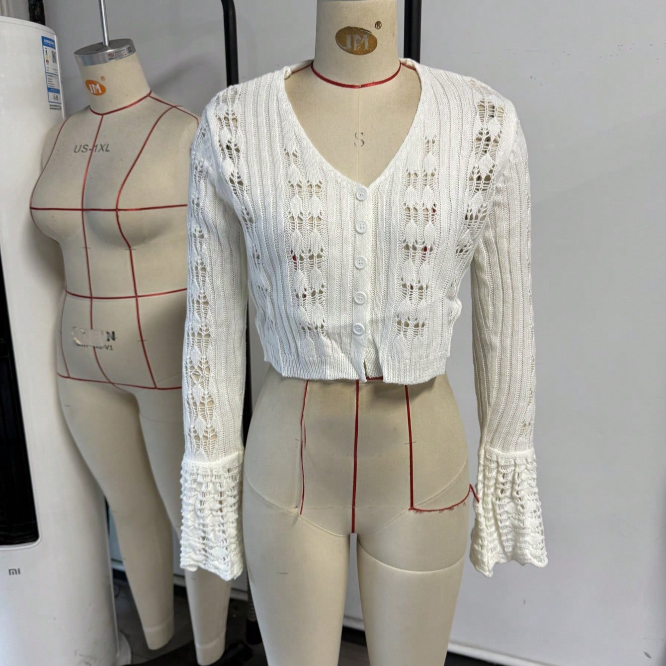 Women's White Ribbed Knit Henley Top with Button Placket