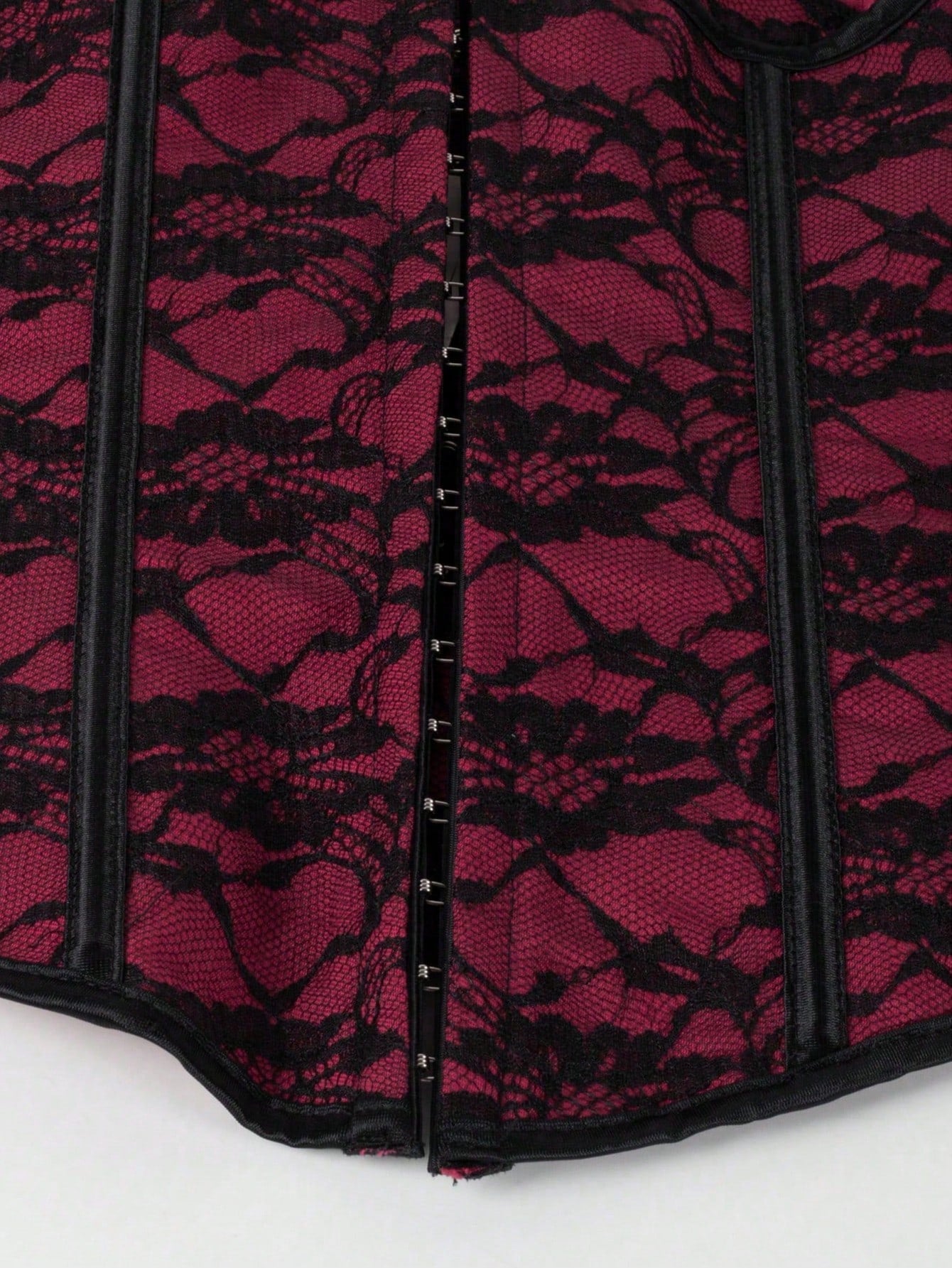 Women's Black Red Cotton Blend Two-Tone Blouse with Contrast Detail