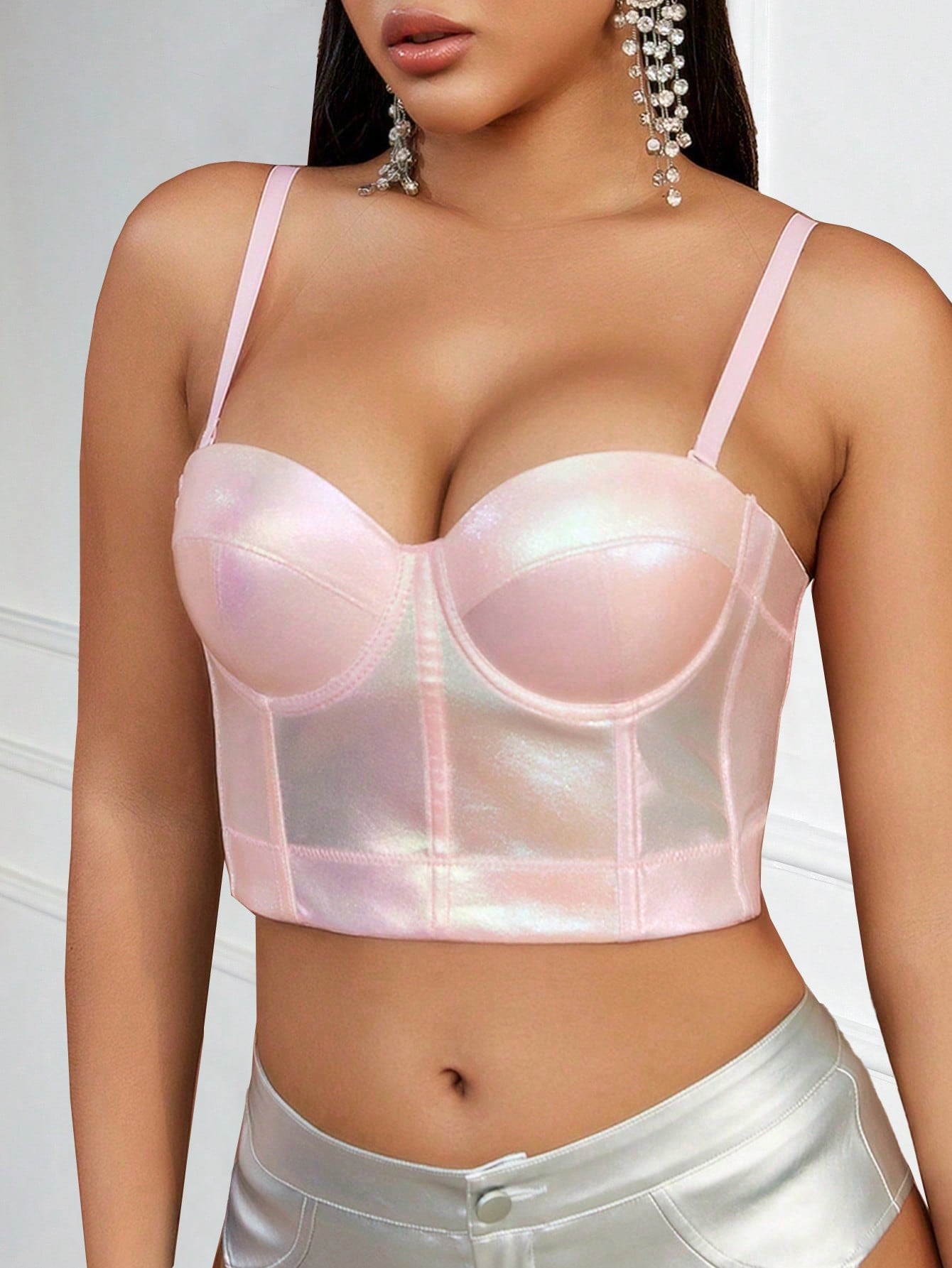 Women's Pink Corset Bustier Top