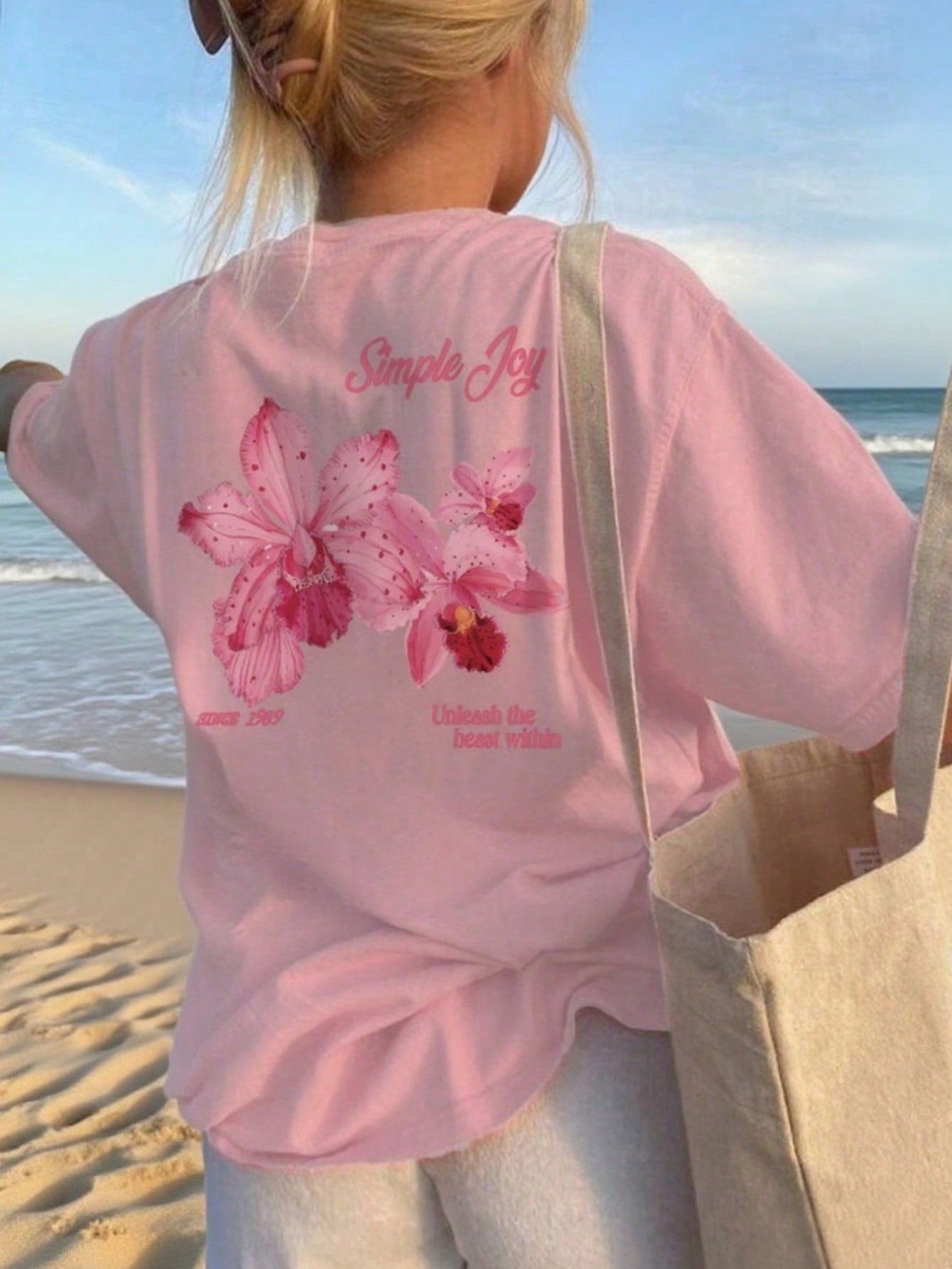 Women's Pink Polyester Blouse with long-sleeve