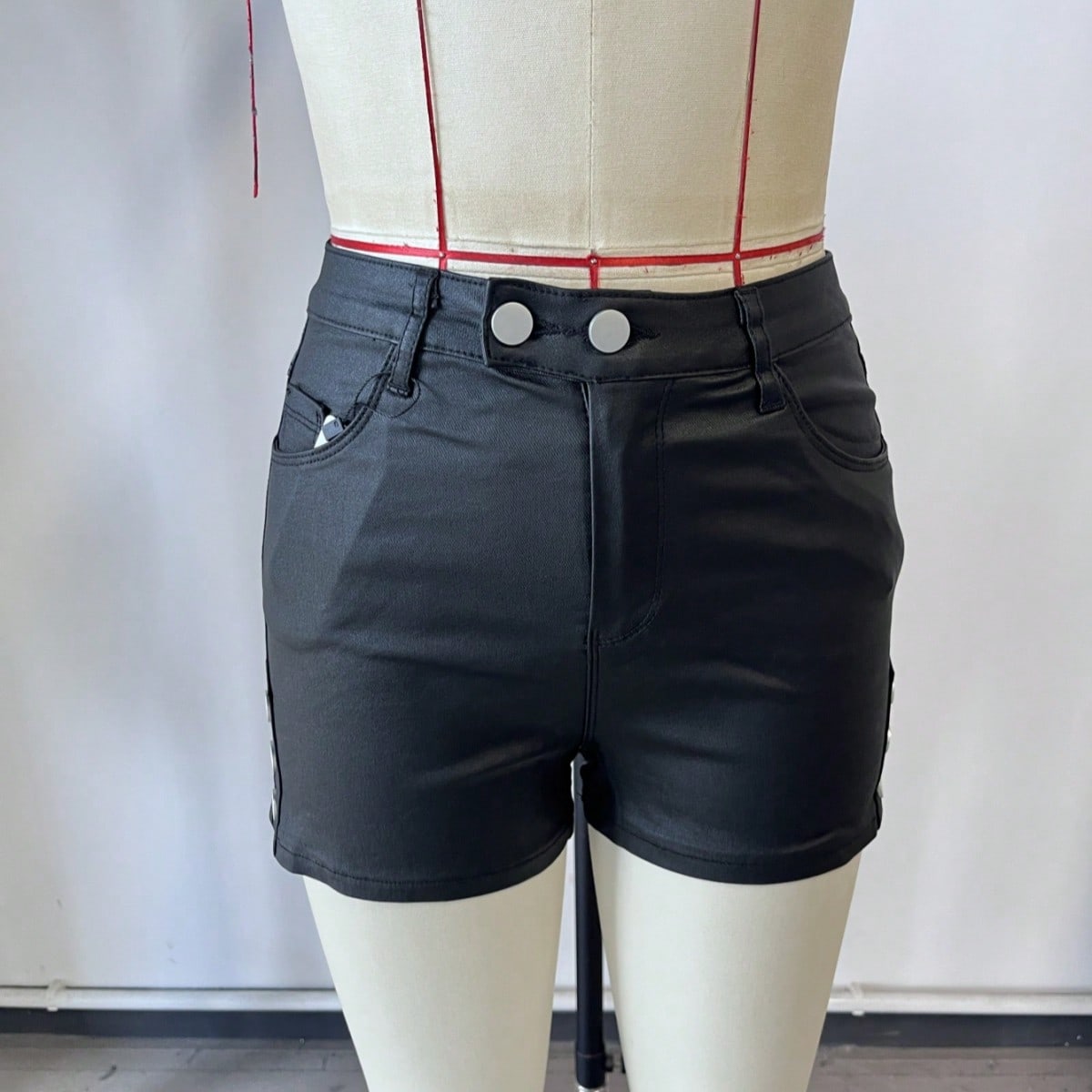 Women's Black Polyester Full-length pants with wide-leg