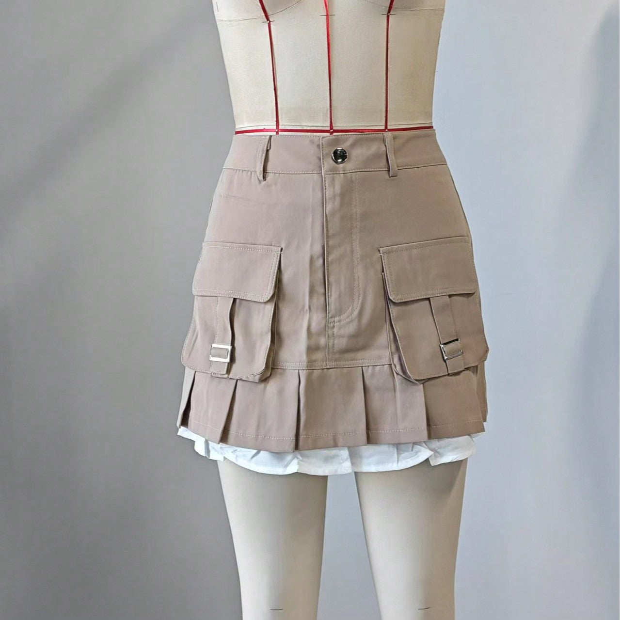 Women's Apricot A-Line Mini Skirt