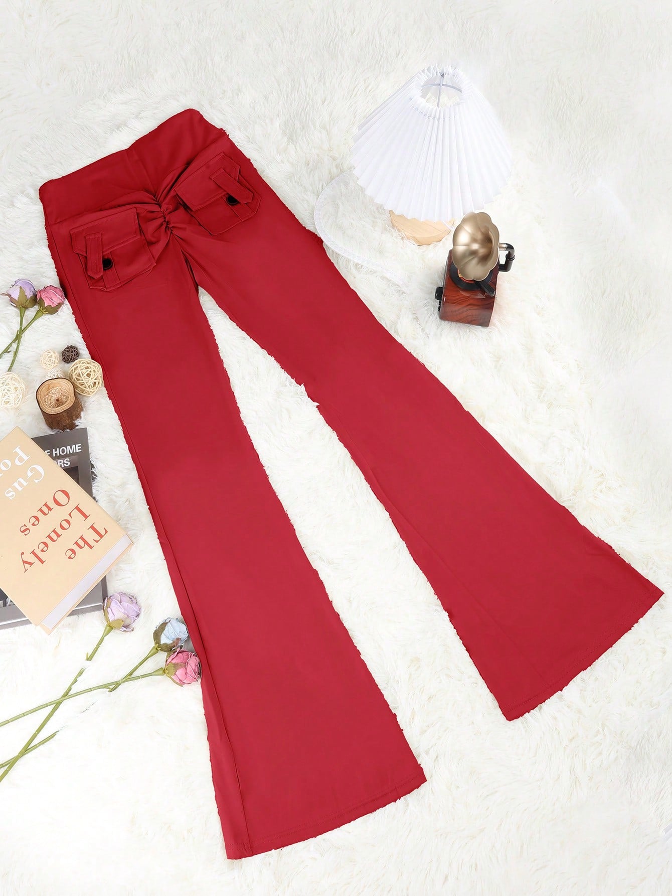 Women's Anchora Red High-Waist Yoga Pants