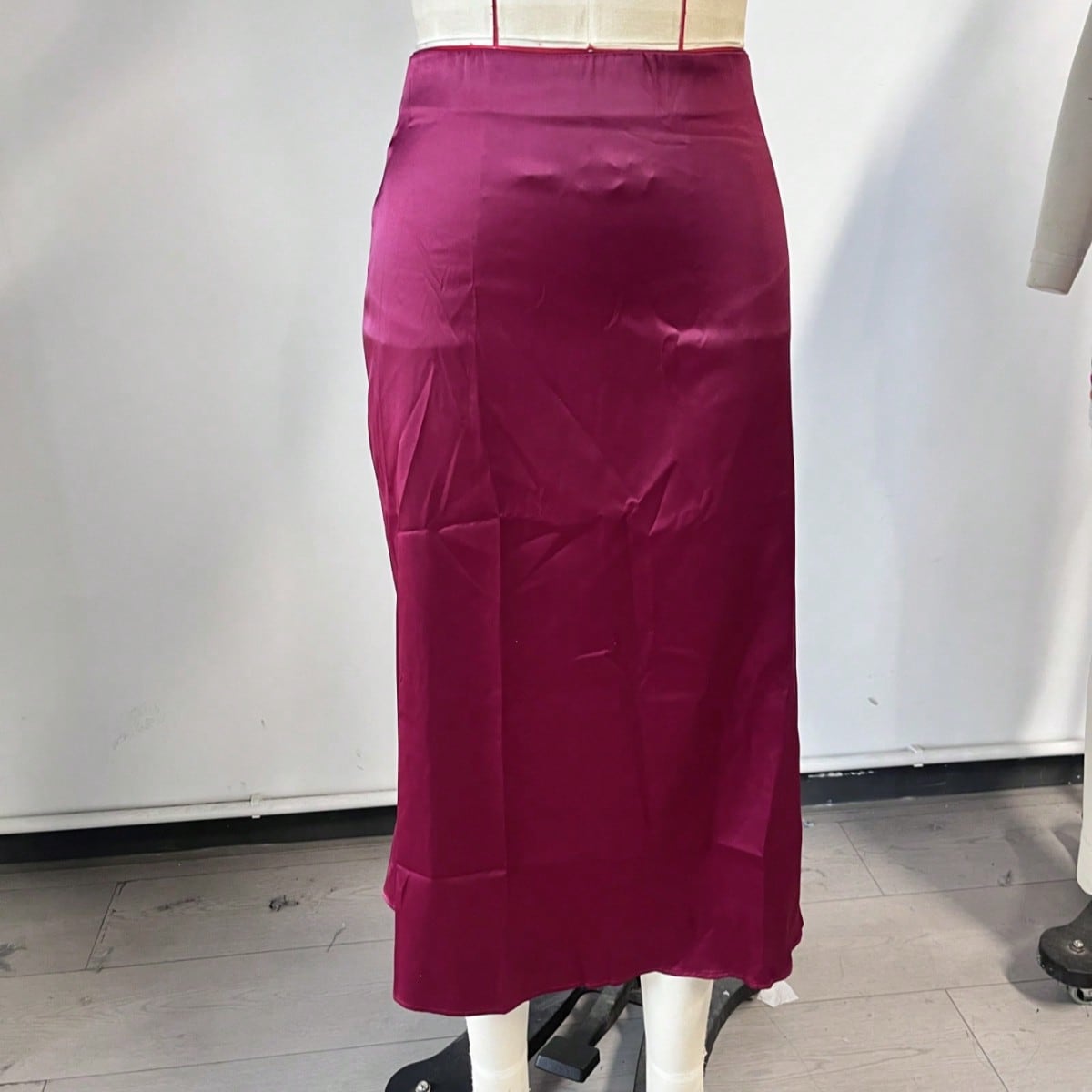 Women's Rose Red Polyester Mini skirt with A-line