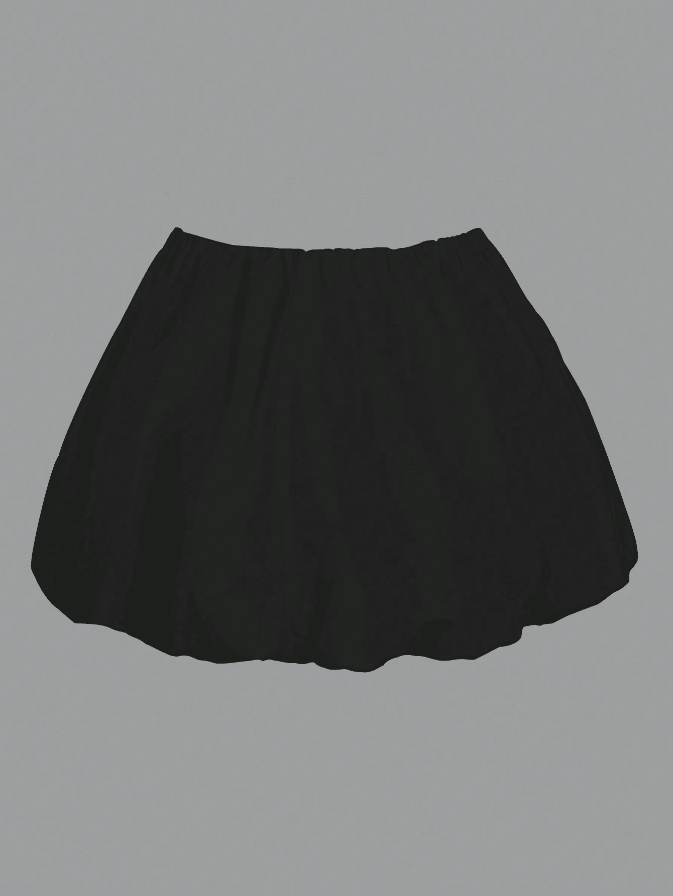Women's Black Bubble Hem Mini Skirt Chic Puffy Skirt