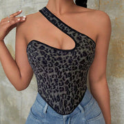 Corsé de hombros caídos con estampado de leopardo para mujer de Apperloth 