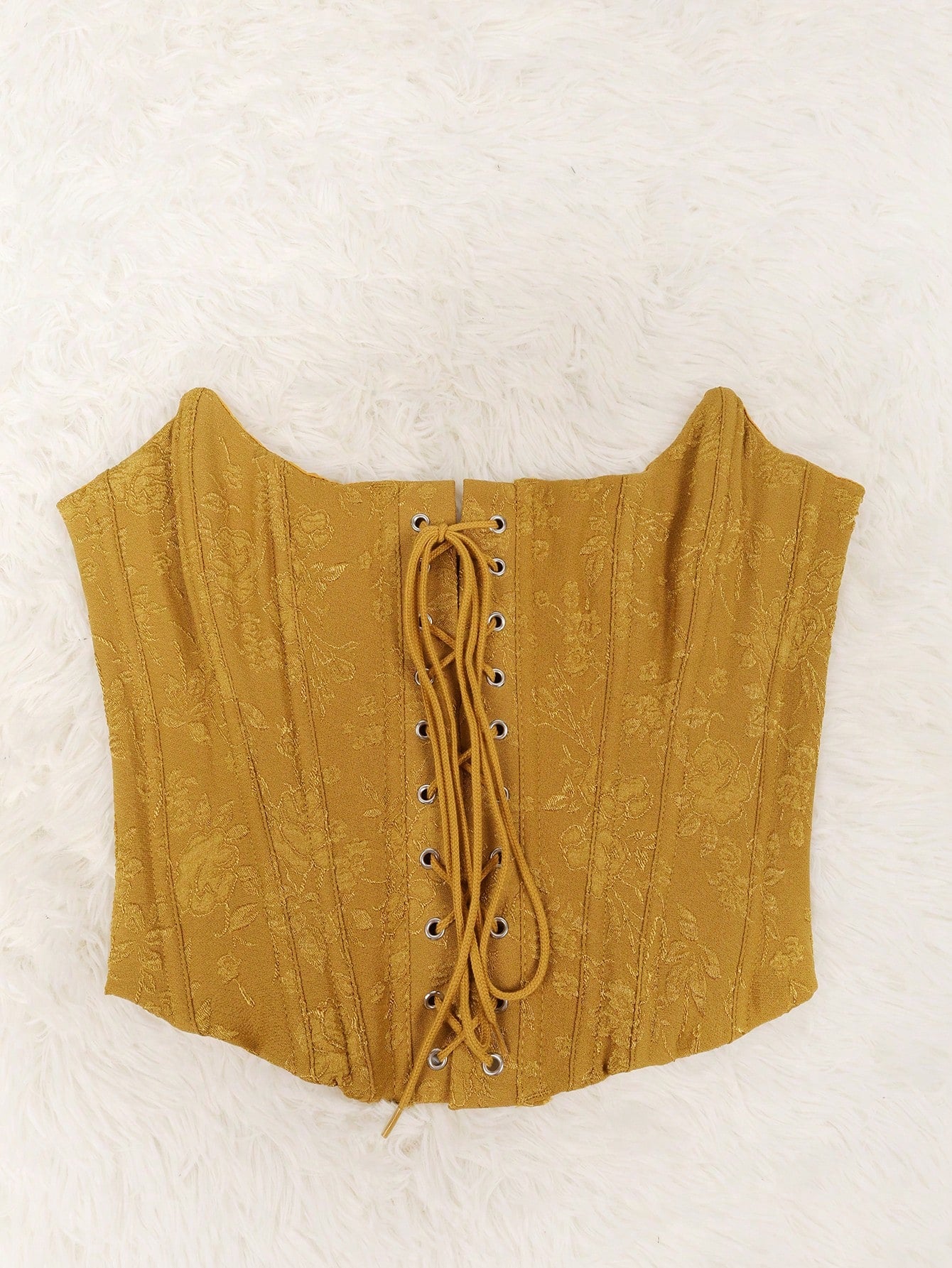 Women's Mustard Corset Bustier Top