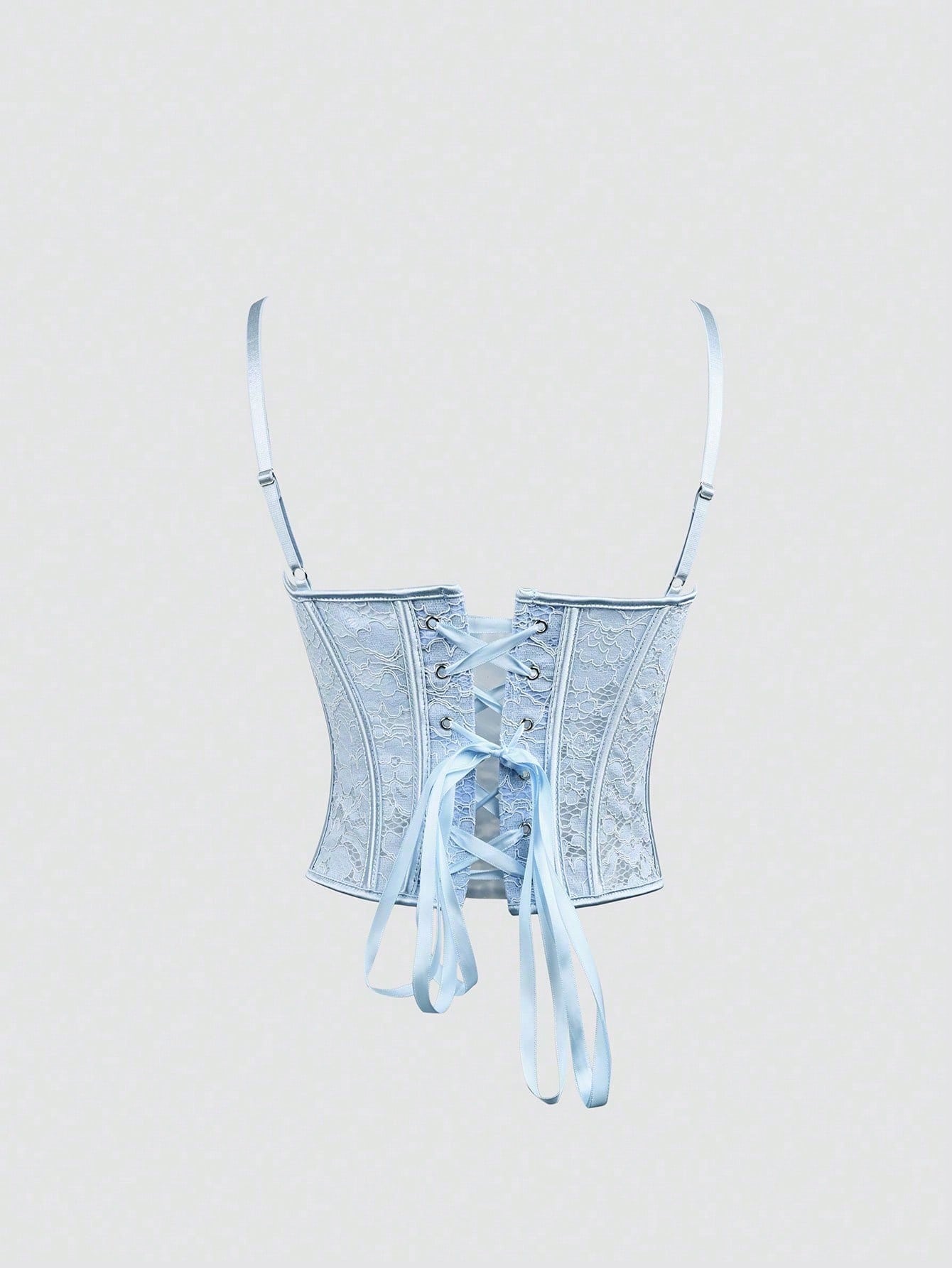 Women's Blue Lace Corset Top