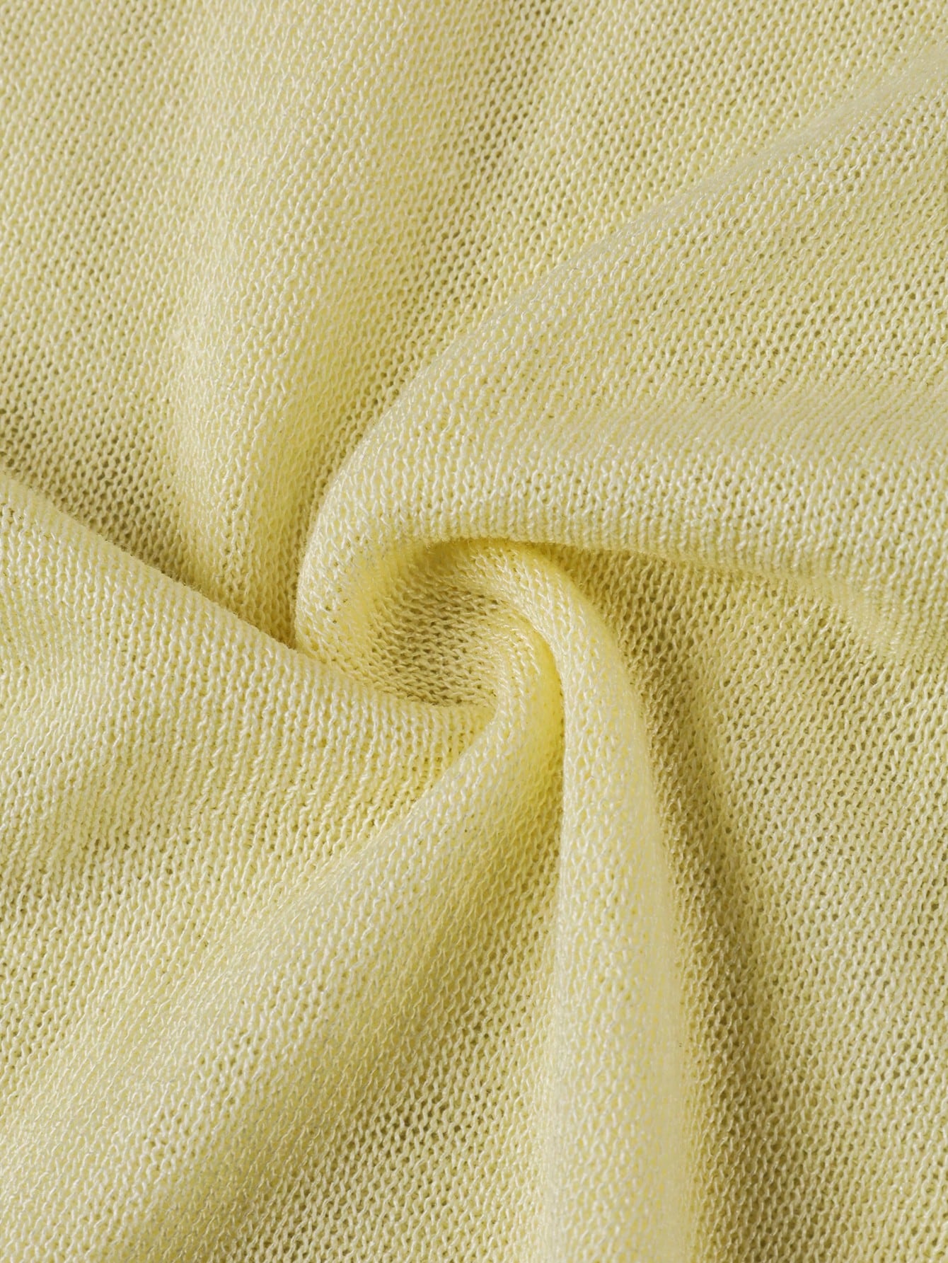 Women's Yellow Acrylic Blend V-Neck Knit Vest with Ribbed Trim