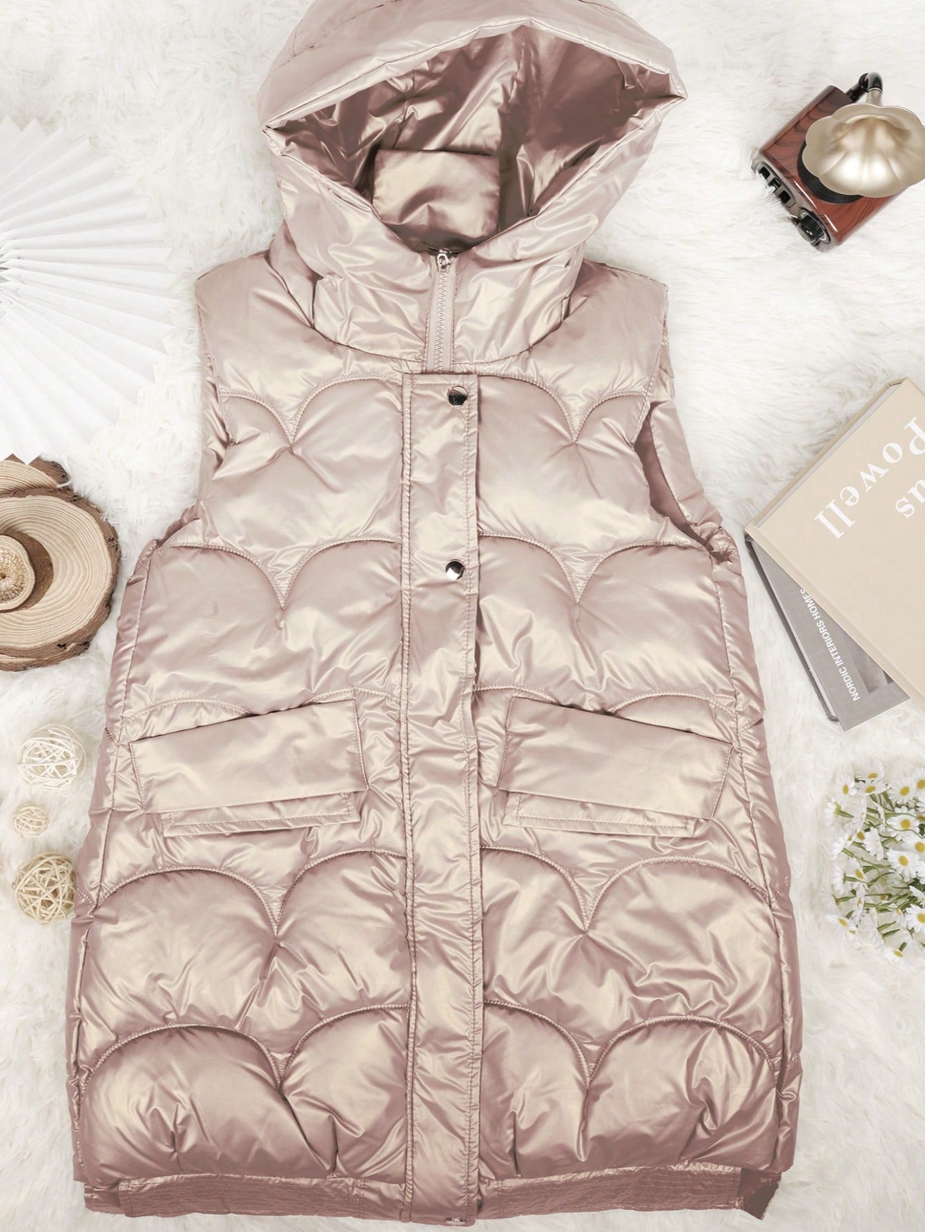 Women's Pink Faux Leather Cropped Vest Top