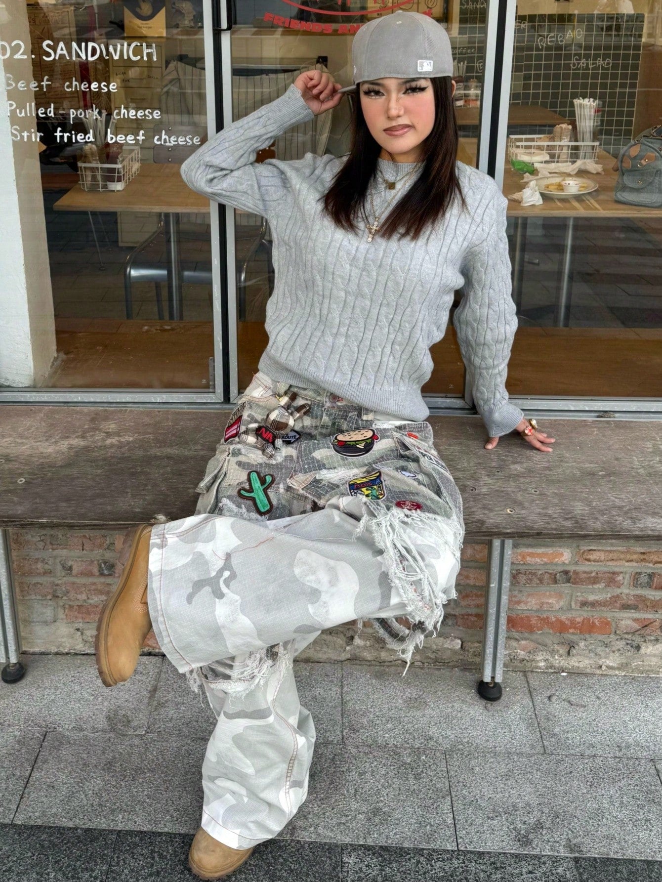 Women's Grey Knit Bodycon Midi Dress