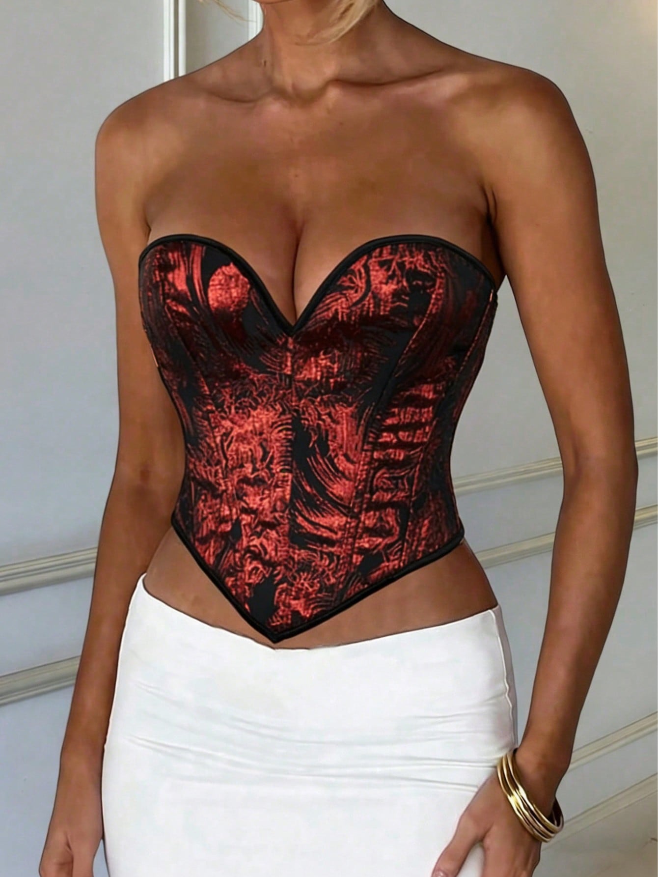 Women's Burgundy Corset Bustier