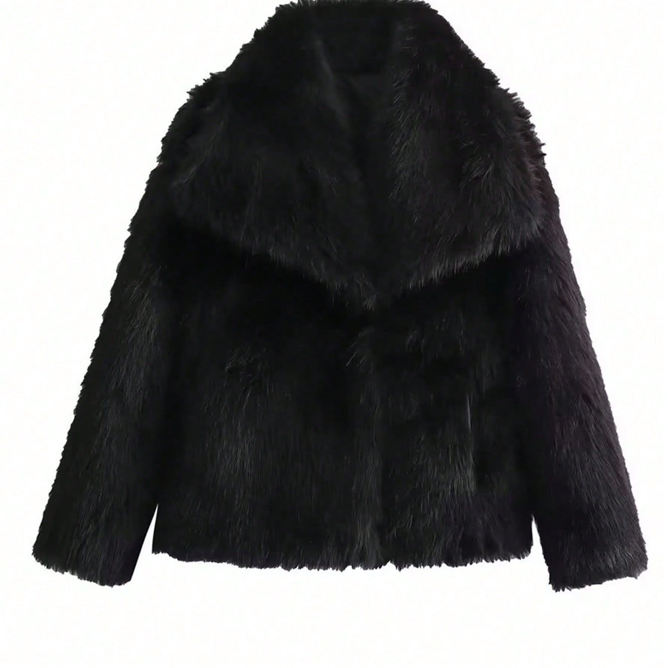 Women's Black Fleece Warm Long Coat