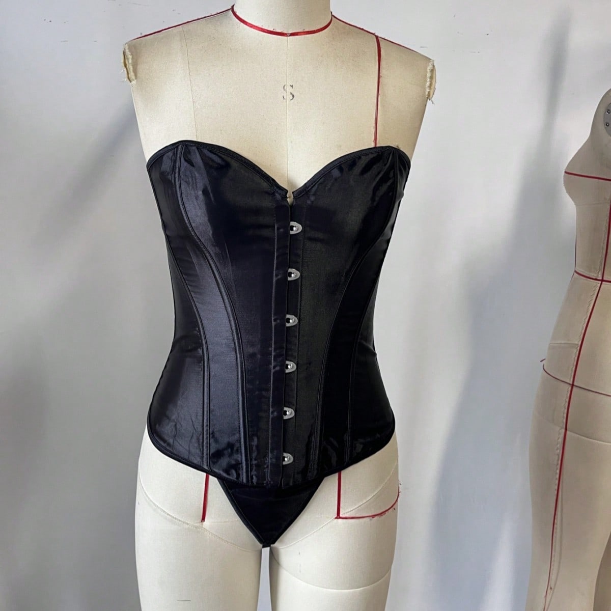 Women's Black Lace-Up PU Leather Corset Bustier Top