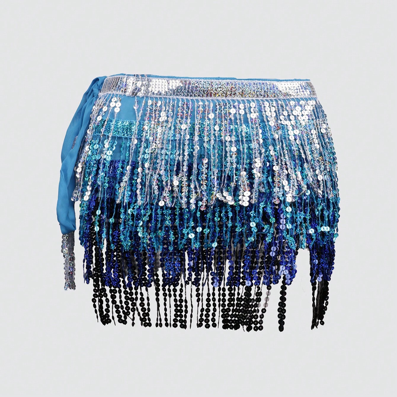Women's Blue High-Waist Bodycon Mini Skirt