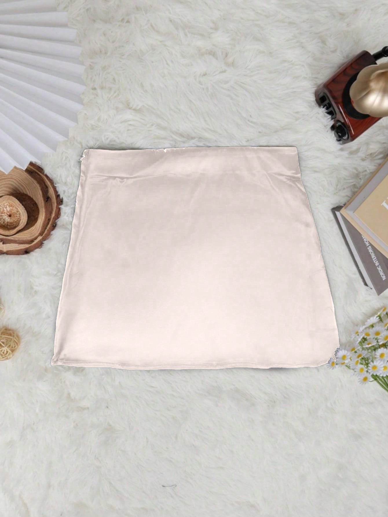 Women's Apricot Polyester Mini skirt with A-line