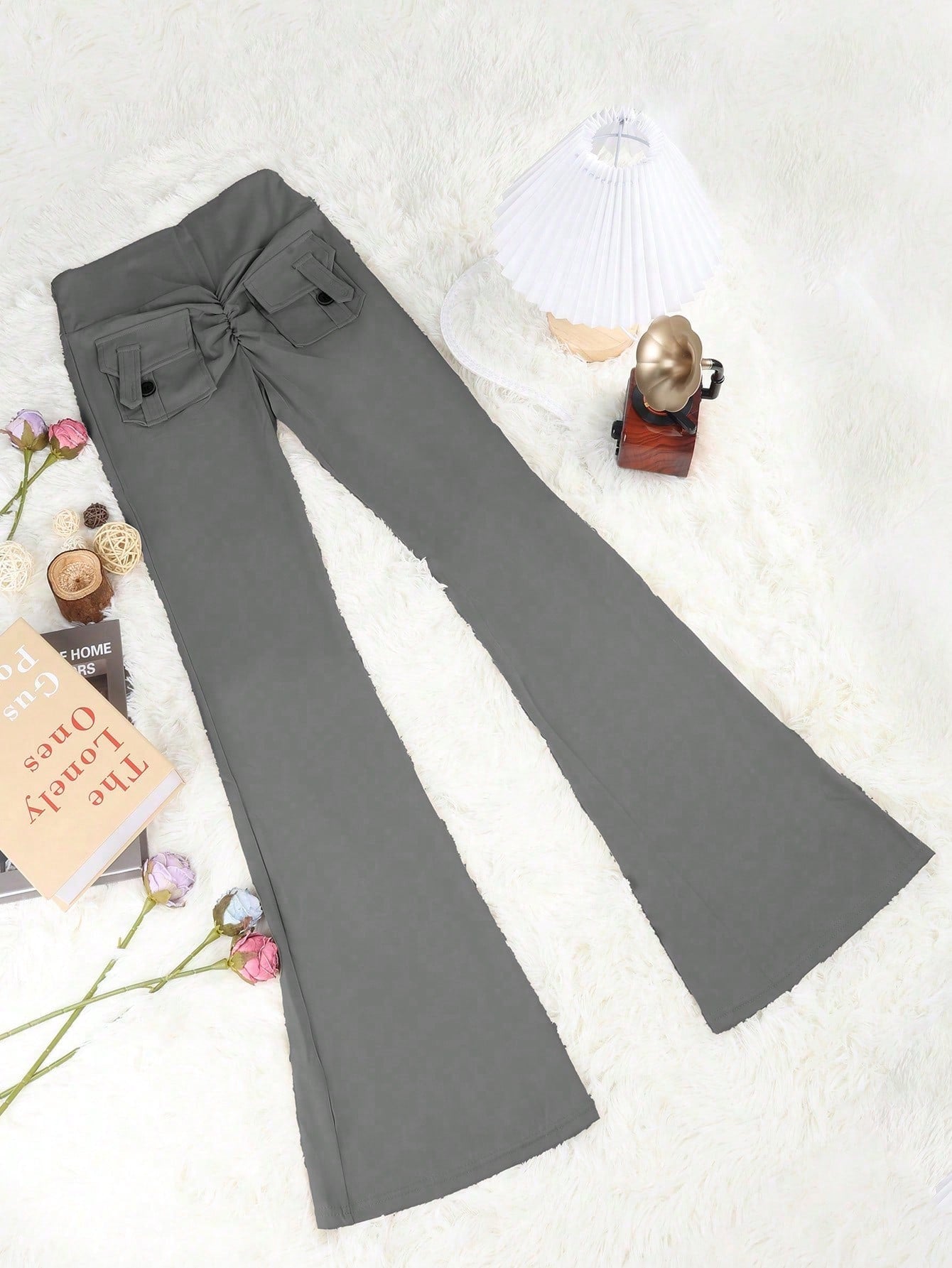 Women's Grey High-Waist Yoga Pants