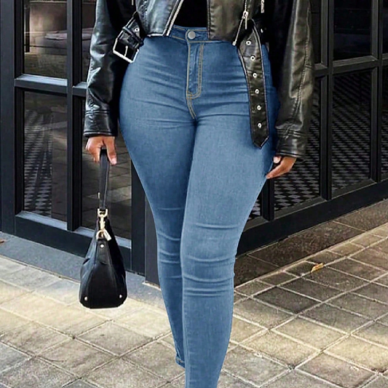 Women's Light Blue Wide-Leg Denim Jeans