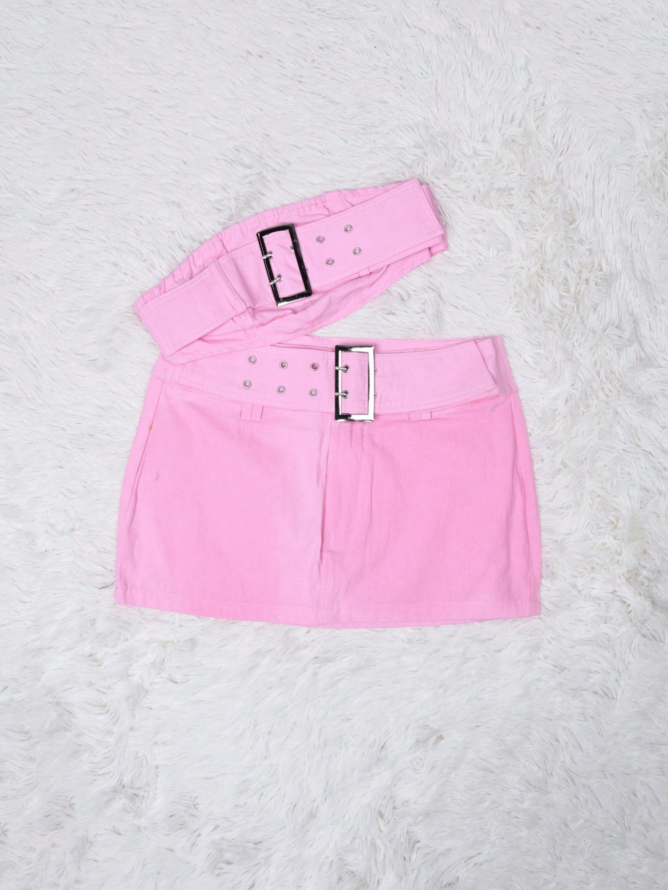 Women's Pink Polyester Co-ord set with crop top